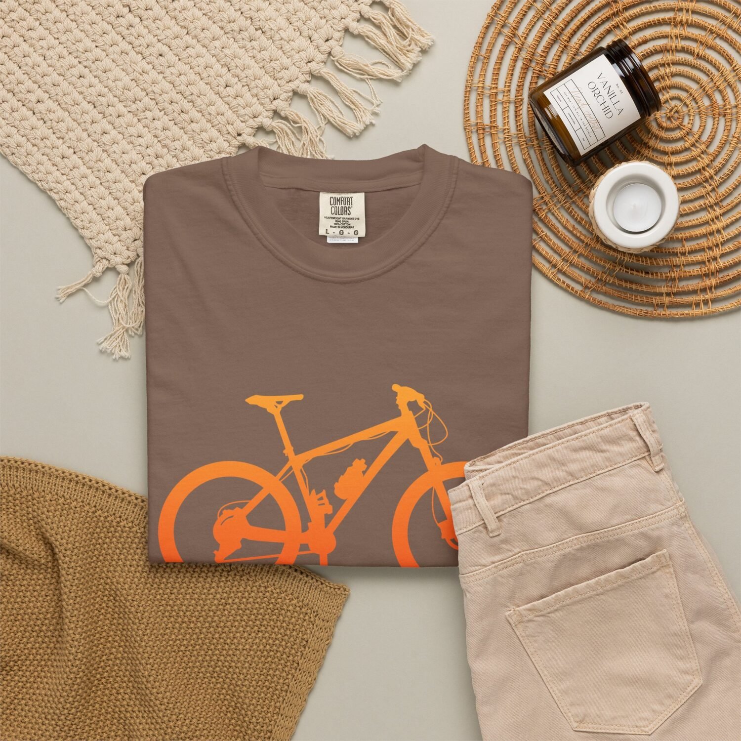 Mountain Bike Silhouette T-Shirt — Orange MTB Graphic Tee for Cyclists - Image 23
