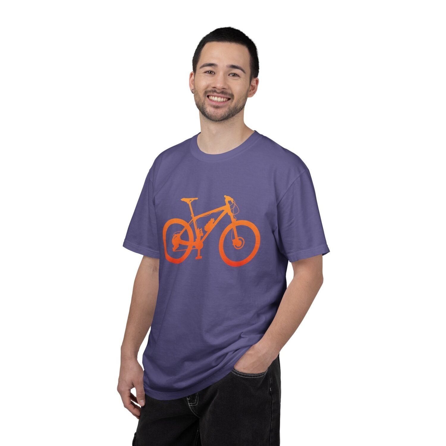 Mountain Bike Silhouette T-Shirt — Orange MTB Graphic Tee for Cyclists - Image 81