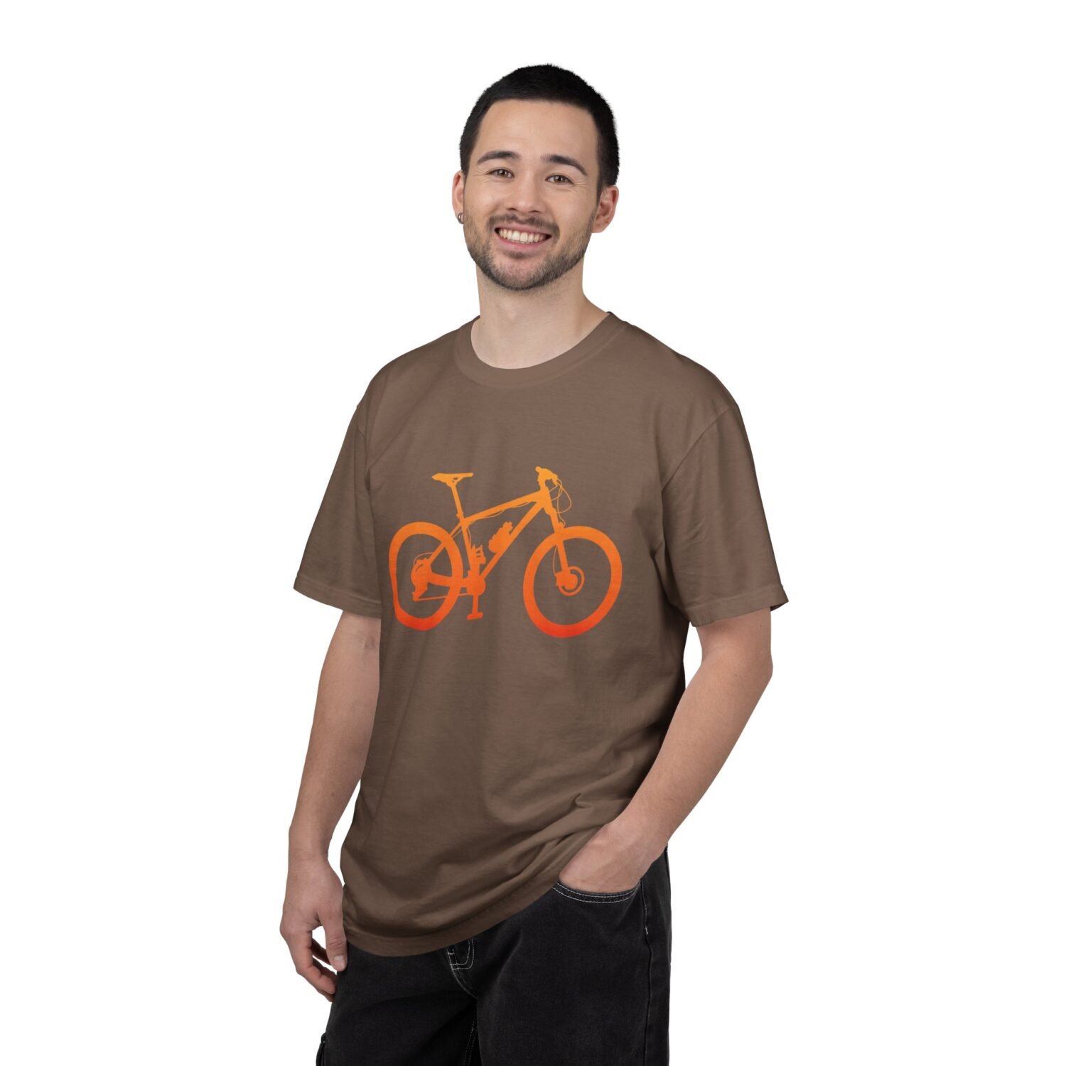 Mountain Bike Silhouette T-Shirt — Orange MTB Graphic Tee for Cyclists - Image 21