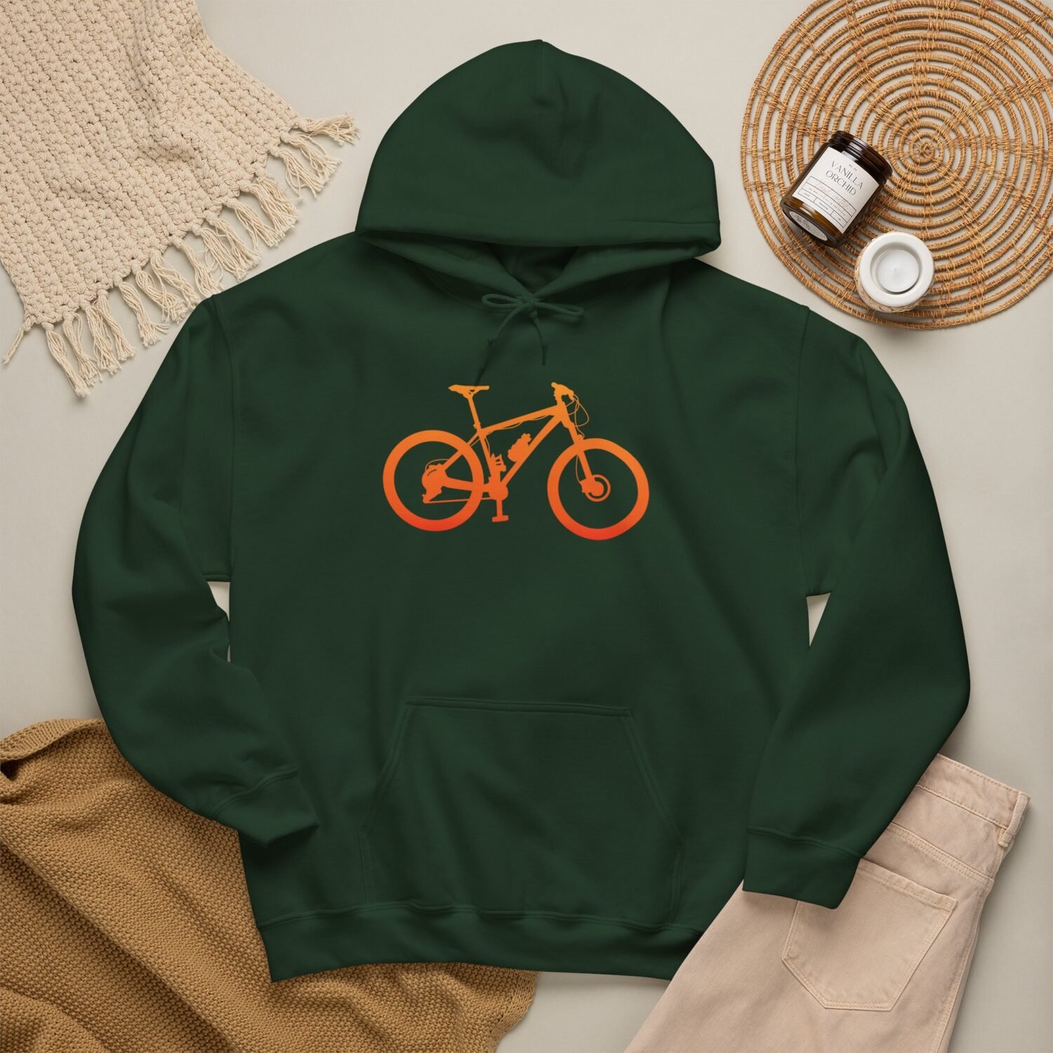 Mountain Bike Hoodie — Orange Gradient Bike Graphic for Cyclists & Outdoor Enthusiasts - Image 20