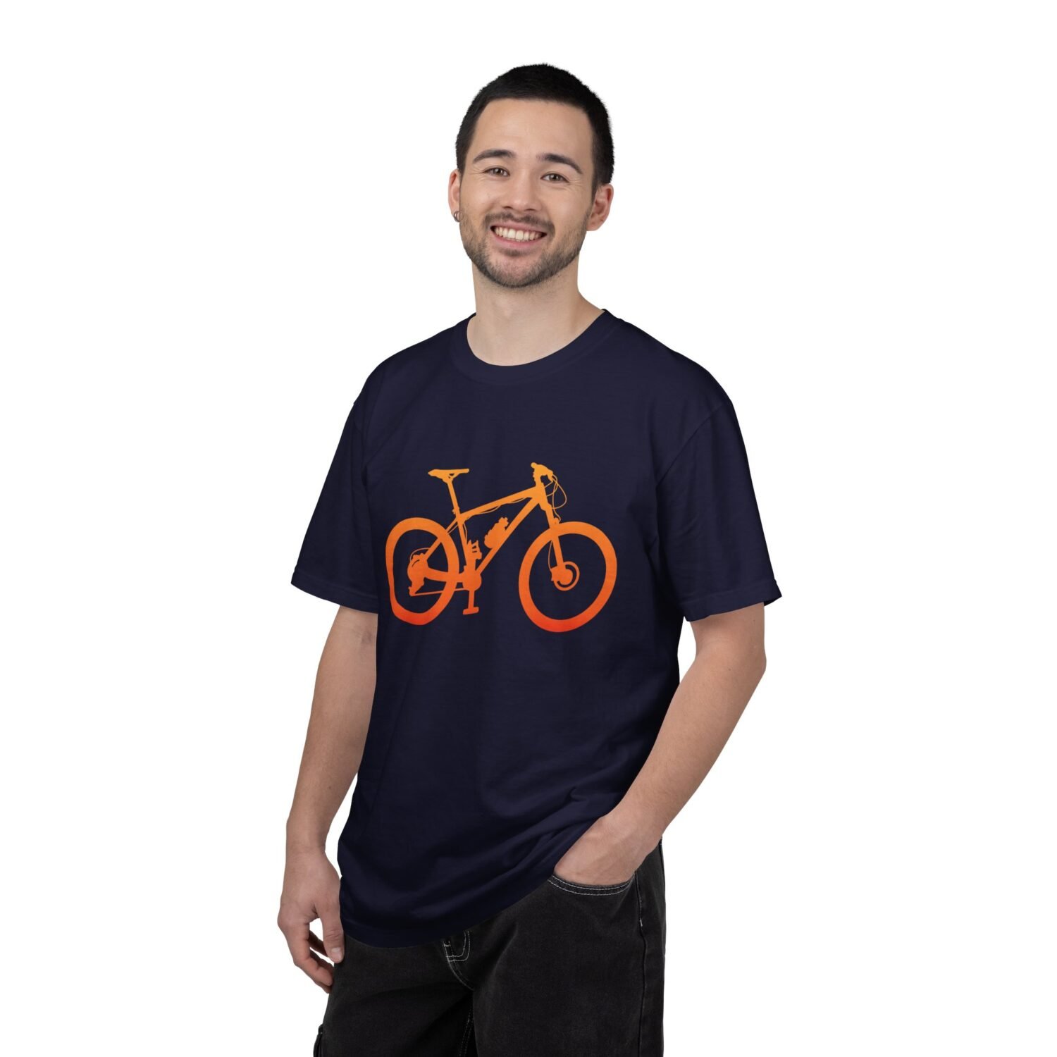 Mountain Bike Silhouette T-Shirt — Orange MTB Graphic Tee for Cyclists - Image 69