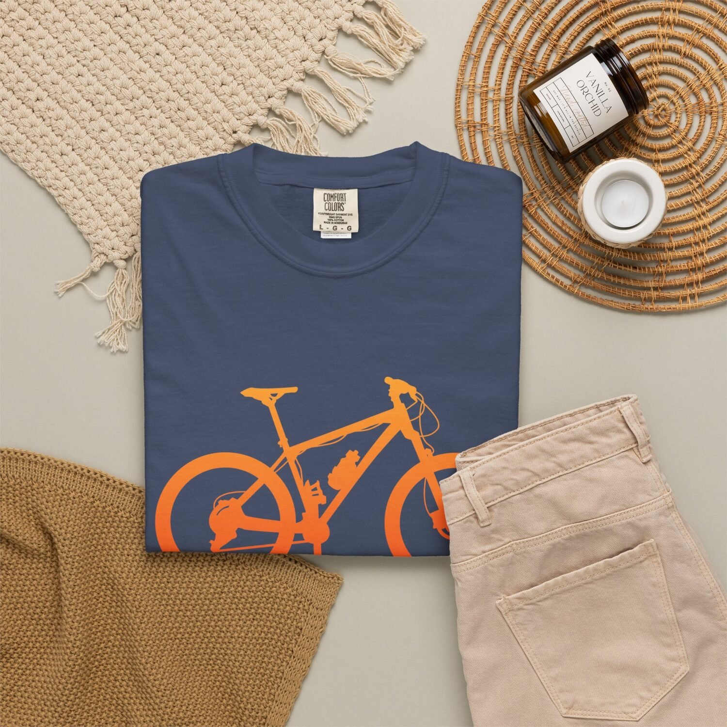 Mountain Bike Silhouette T-Shirt — Orange MTB Graphic Tee for Cyclists - Image 59