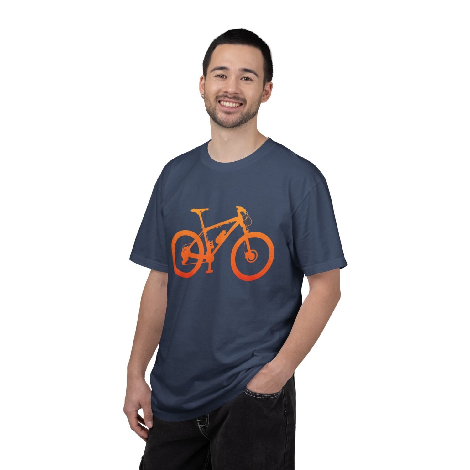 Mountain Bike Silhouette T-Shirt — Orange MTB Graphic Tee for Cyclists - Image 57