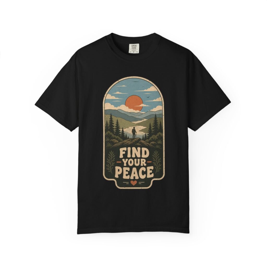 Find Your Peace Hiking Nature Graphic T-Shirt