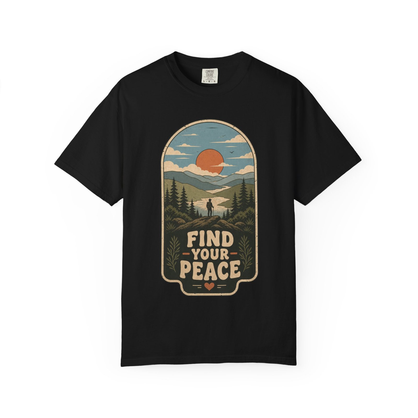 Find Your Peace Hiking Nature Graphic T-Shirt