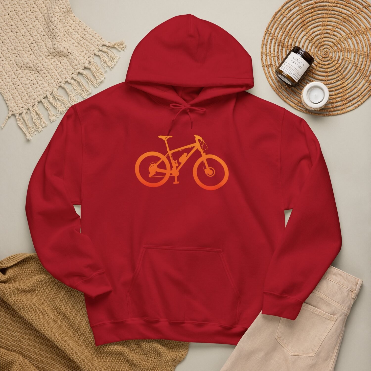 Mountain Bike Hoodie — Orange Gradient Bike Graphic for Cyclists & Outdoor Enthusiasts - Image 62