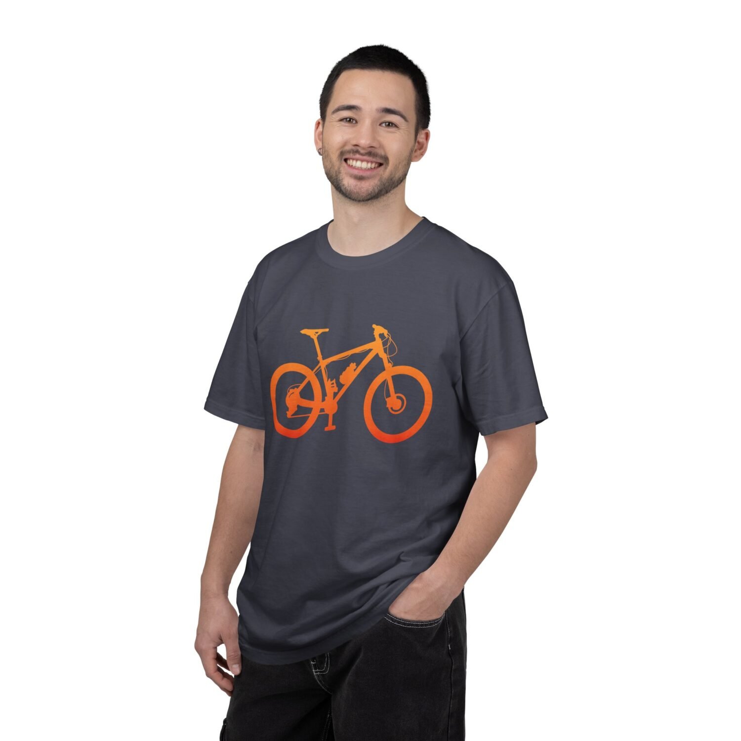 Mountain Bike Silhouette T-Shirt — Orange MTB Graphic Tee for Cyclists - Image 75