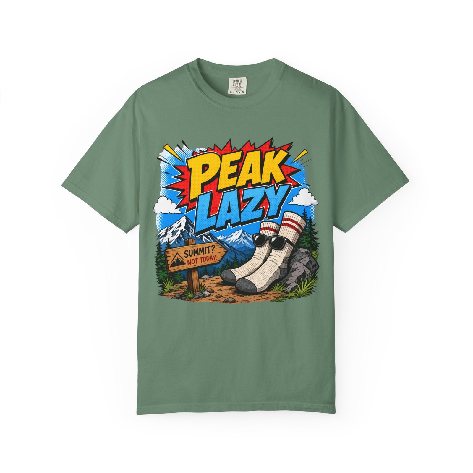 Peak Lazy Funny Hiking Design T-Shirt - Image 8