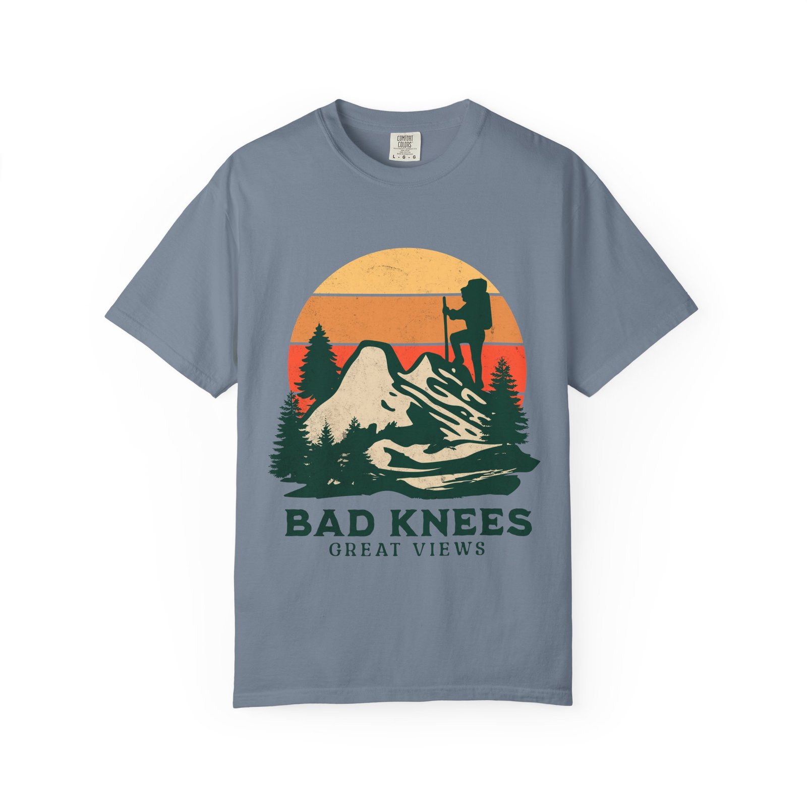 Bad Knees Great Views Hiking Adventure Graphic T-Shirt