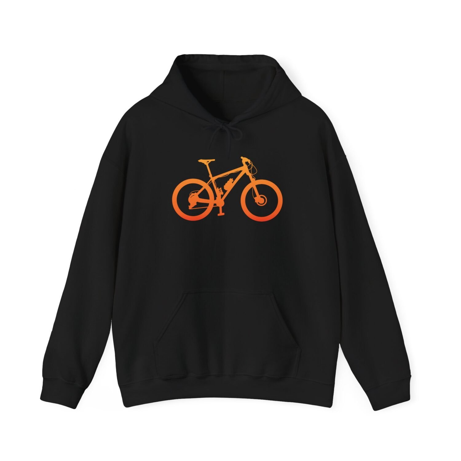 Mountain Bike Hoodie — Orange Gradient Bike Graphic for Cyclists & Outdoor Enthusiasts - Image 2