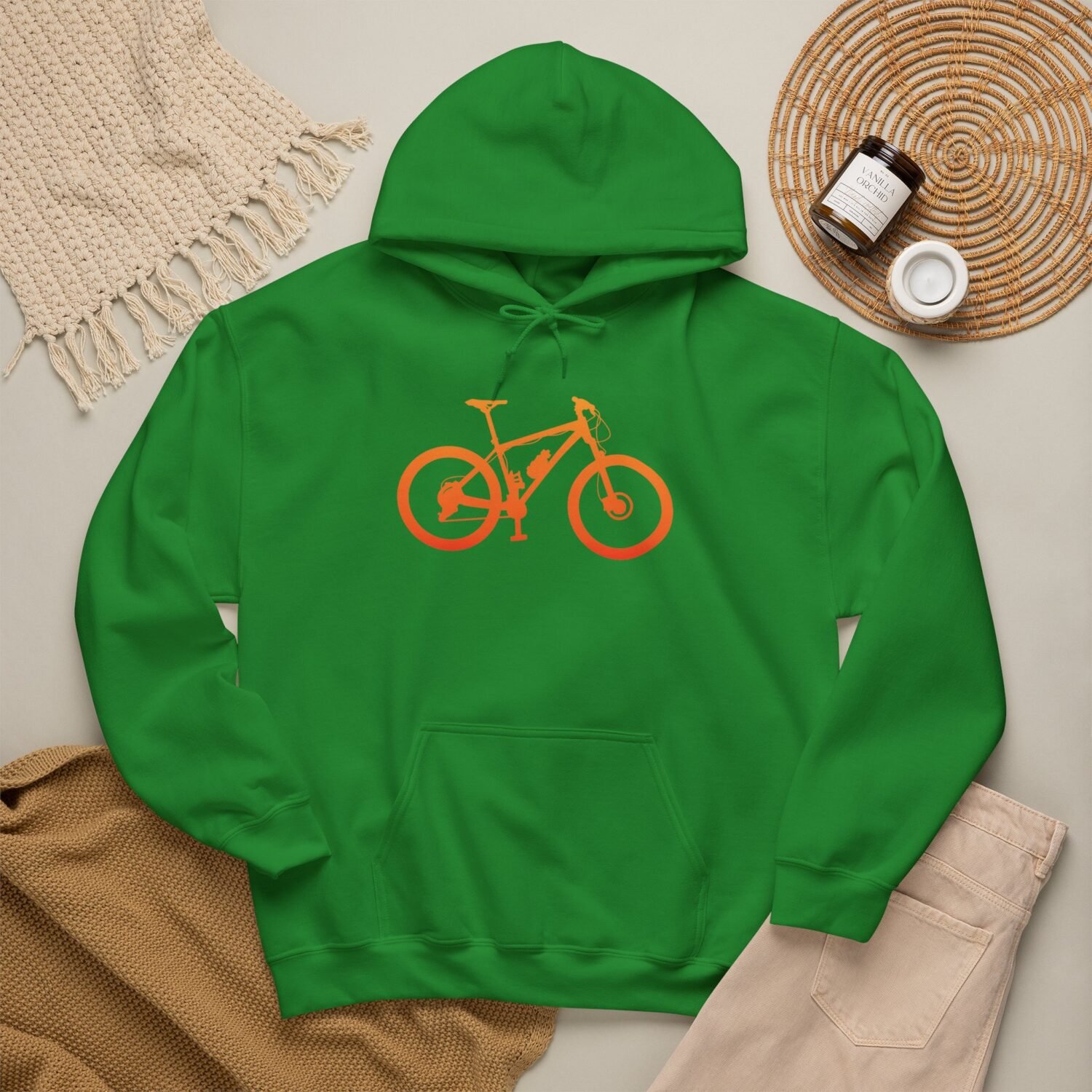 Mountain Bike Hoodie — Orange Gradient Bike Graphic for Cyclists & Outdoor Enthusiasts - Image 26