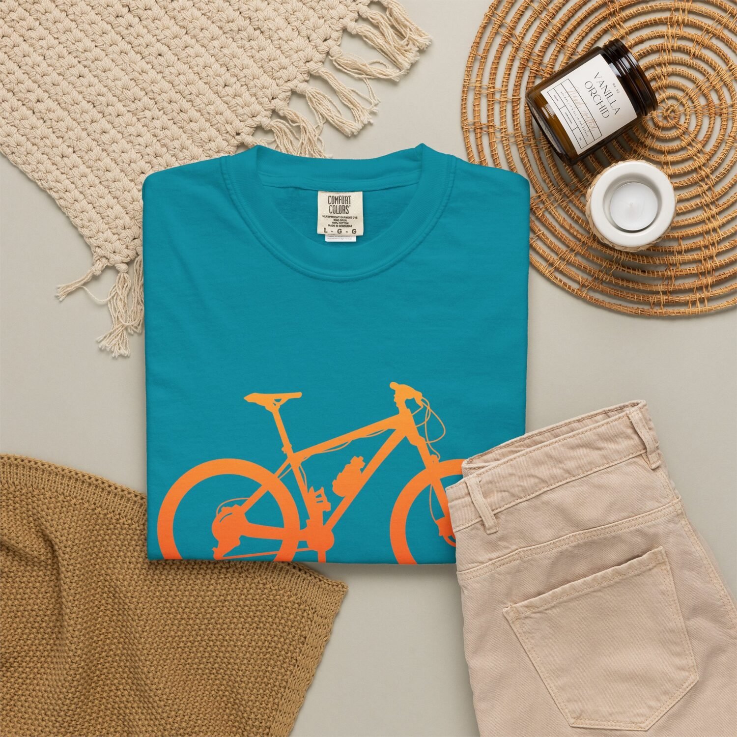 Mountain Bike Silhouette T-Shirt — Orange MTB Graphic Tee for Cyclists - Image 53