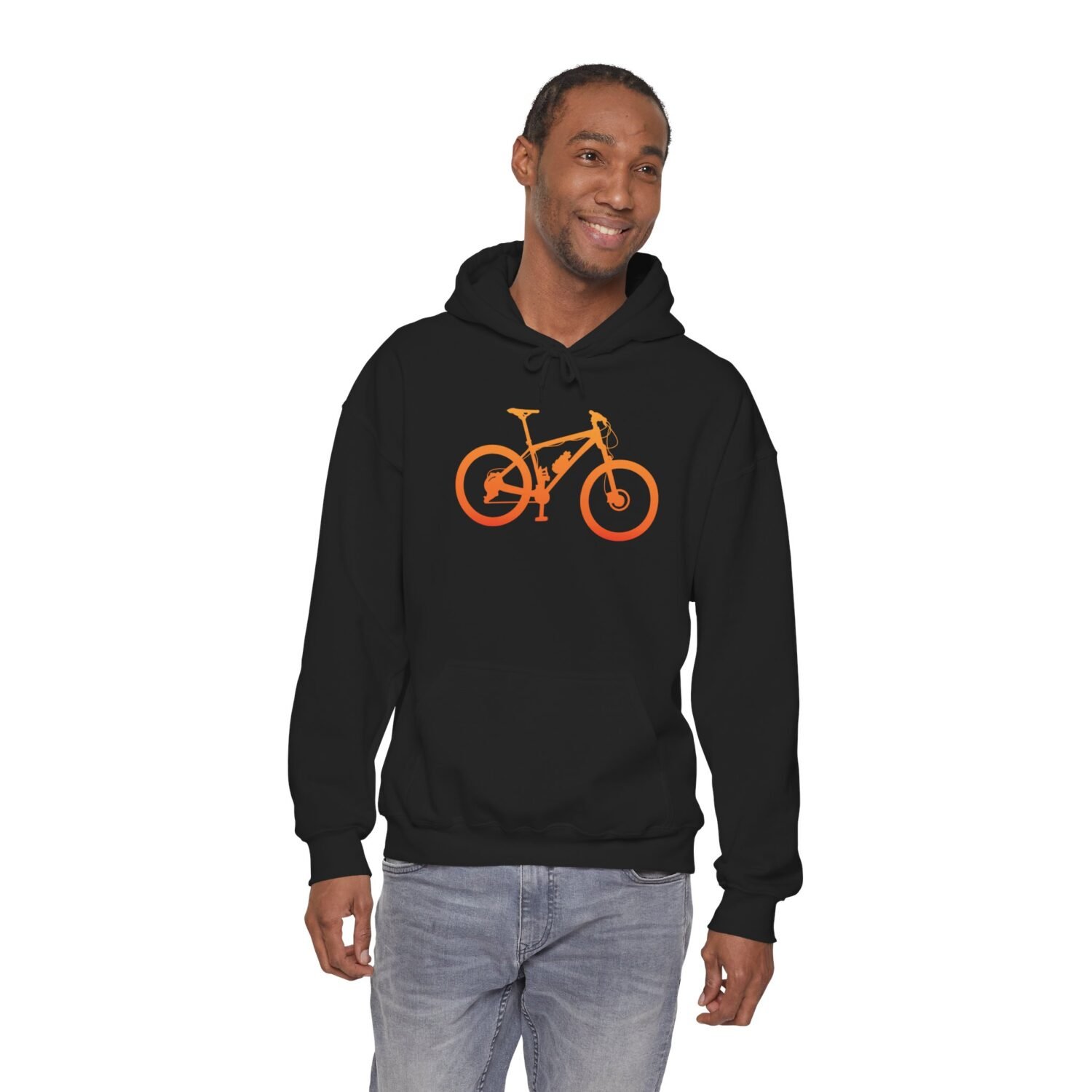 Mountain Bike Hoodie — Orange Gradient Bike Graphic for Cyclists & Outdoor Enthusiasts - Image 6