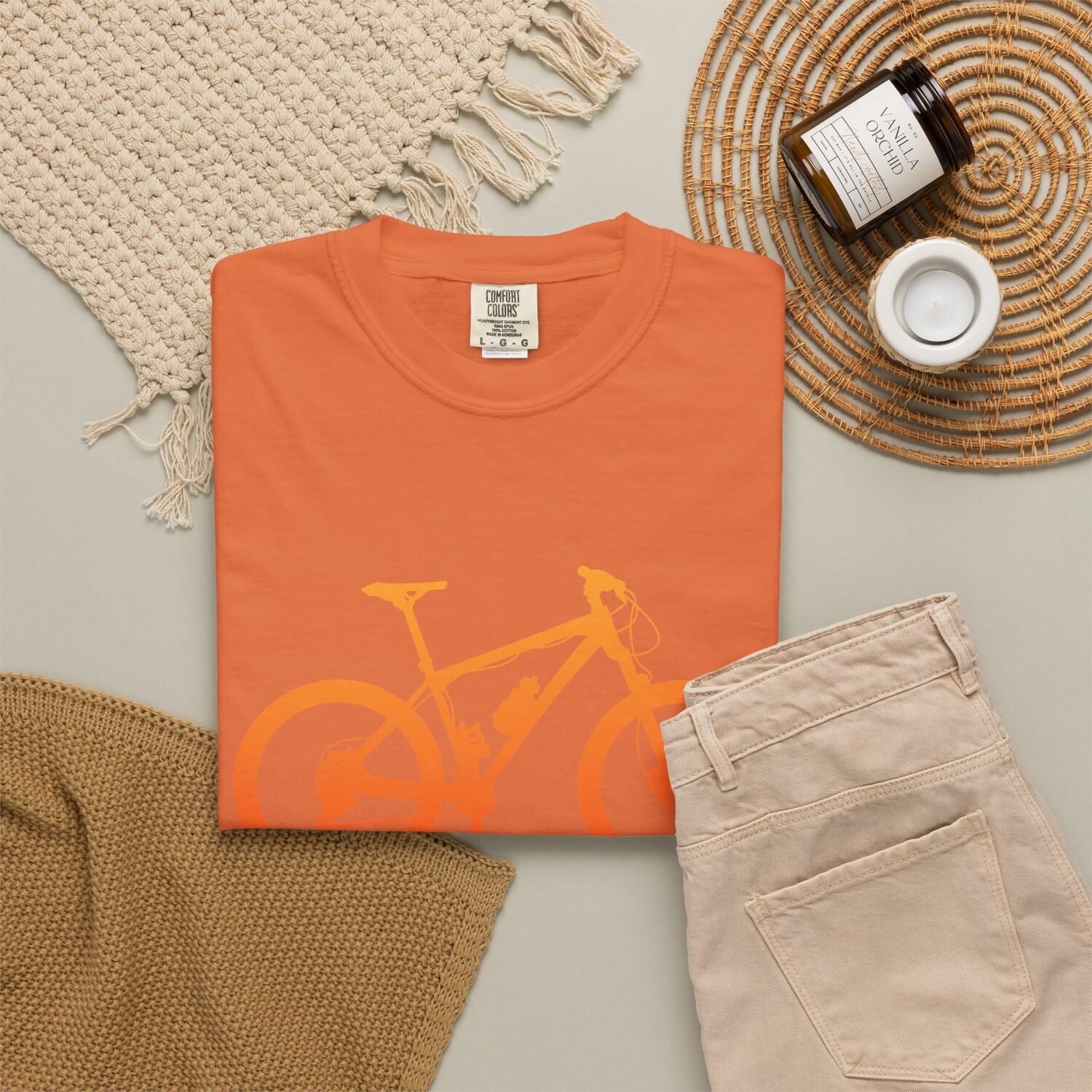 Mountain Bike Silhouette T-Shirt — Orange MTB Graphic Tee for Cyclists - Image 17