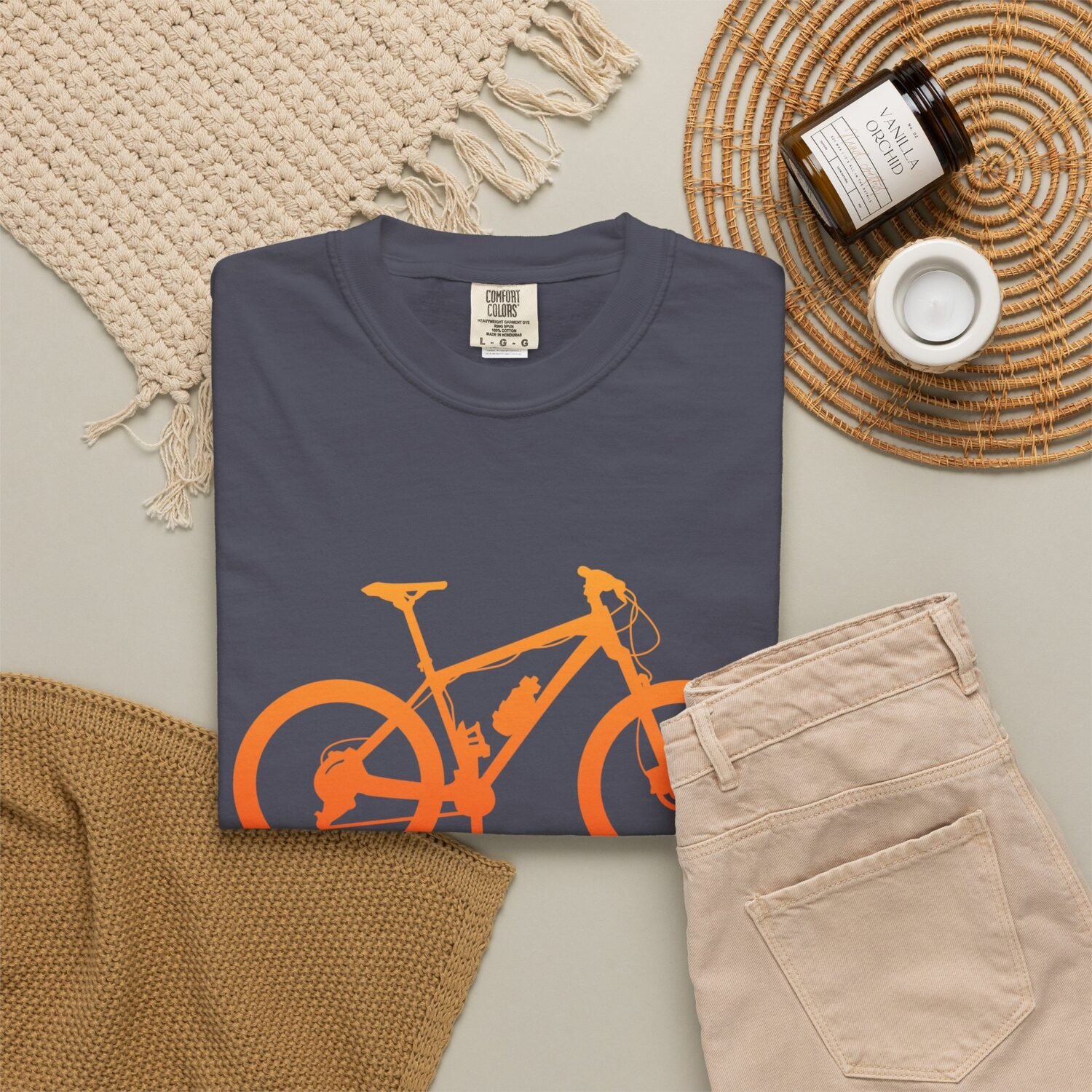 Mountain Bike Silhouette T-Shirt — Orange MTB Graphic Tee for Cyclists - Image 77