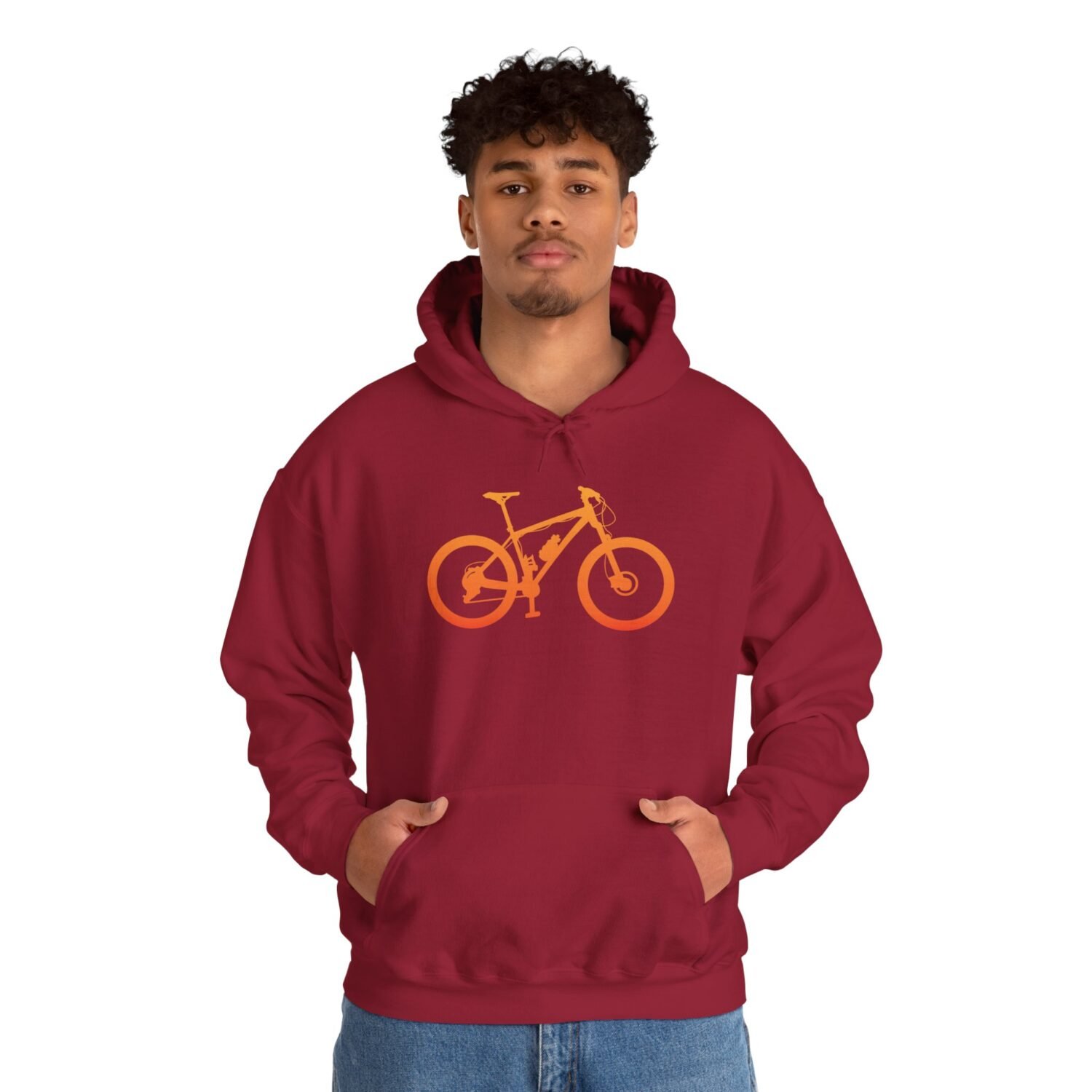Mountain Bike Hoodie — Orange Gradient Bike Graphic for Cyclists & Outdoor Enthusiasts - Image 69