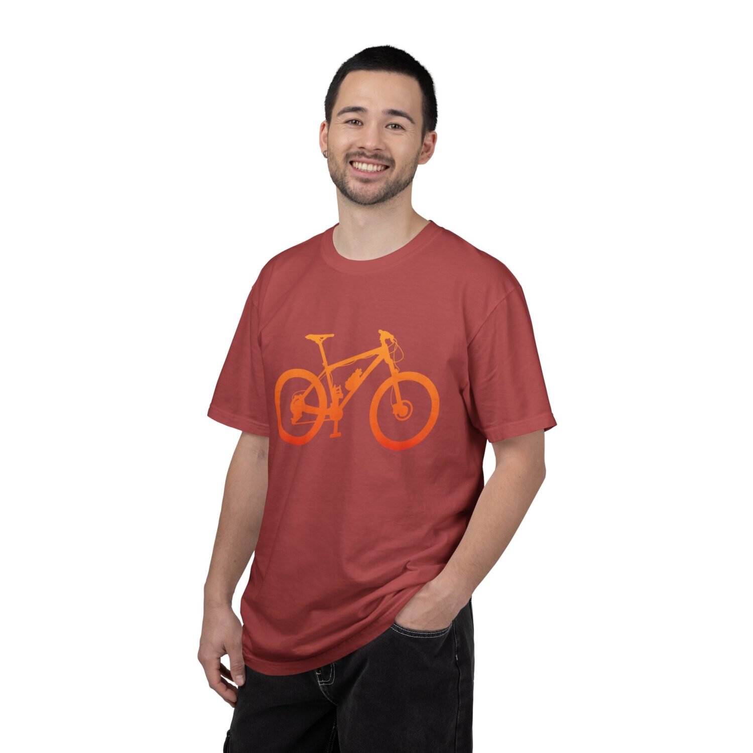 Mountain Bike Silhouette T-Shirt — Orange MTB Graphic Tee for Cyclists - Image 87