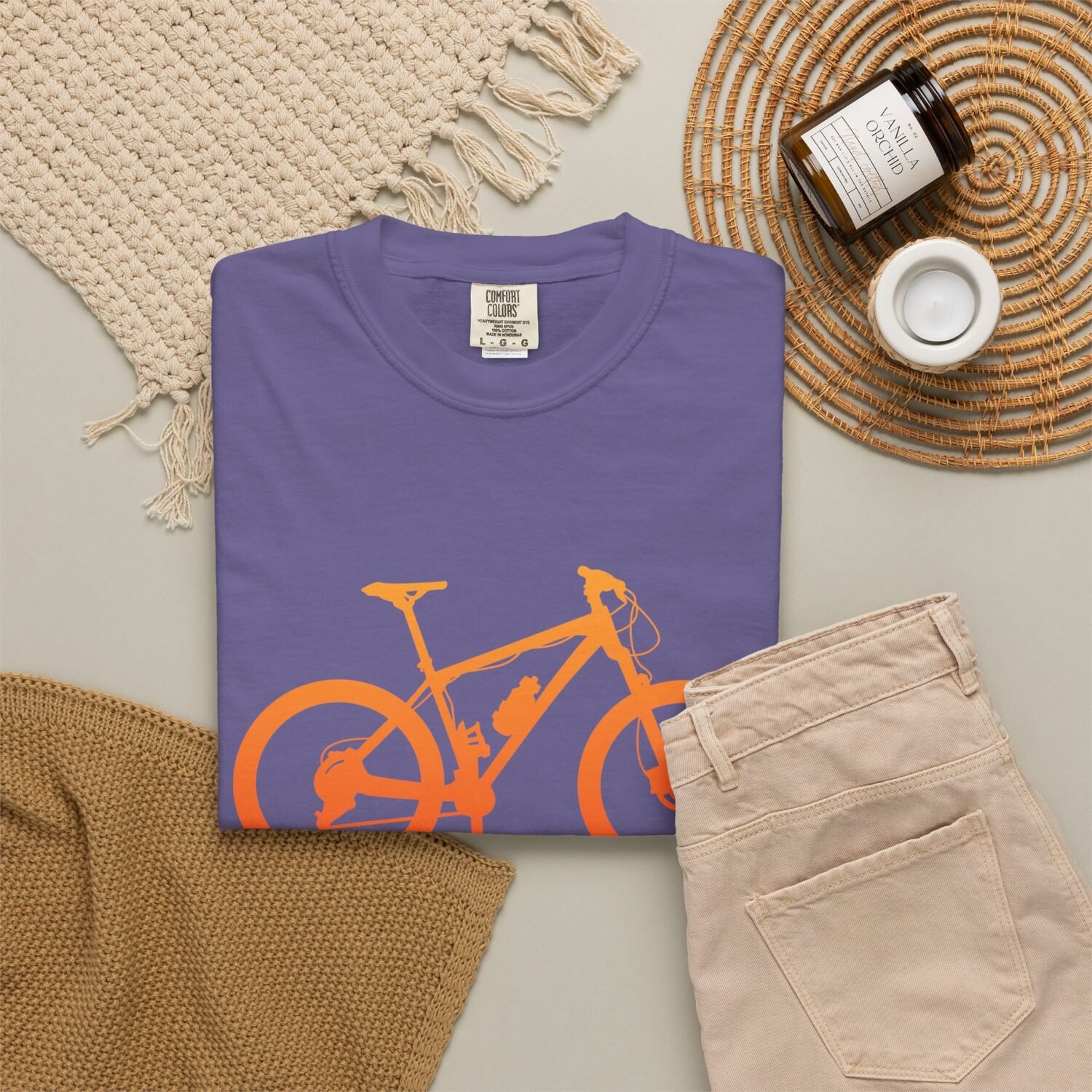 Mountain Bike Silhouette T-Shirt — Orange MTB Graphic Tee for Cyclists - Image 83