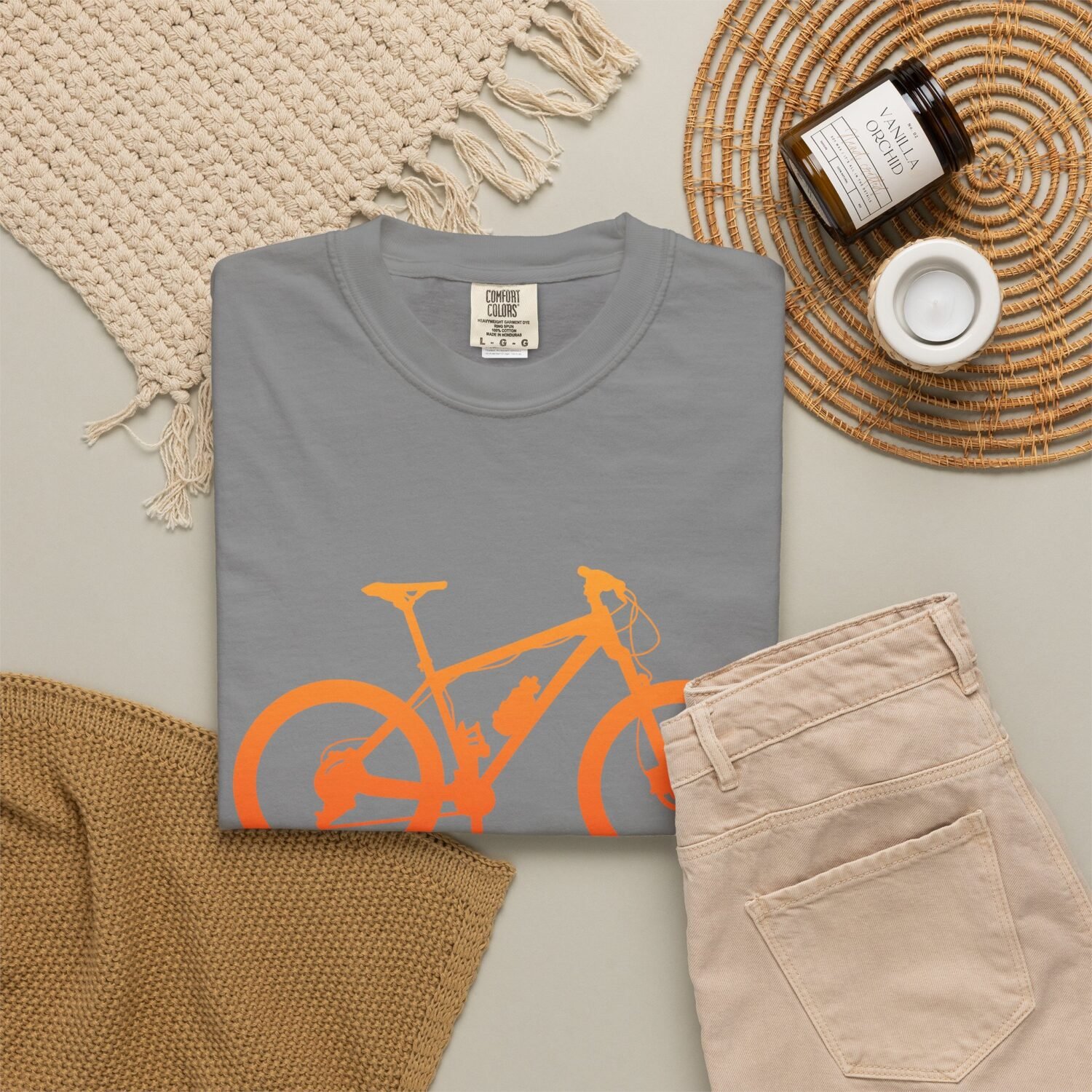 Mountain Bike Silhouette T-Shirt — Orange MTB Graphic Tee for Cyclists - Image 29