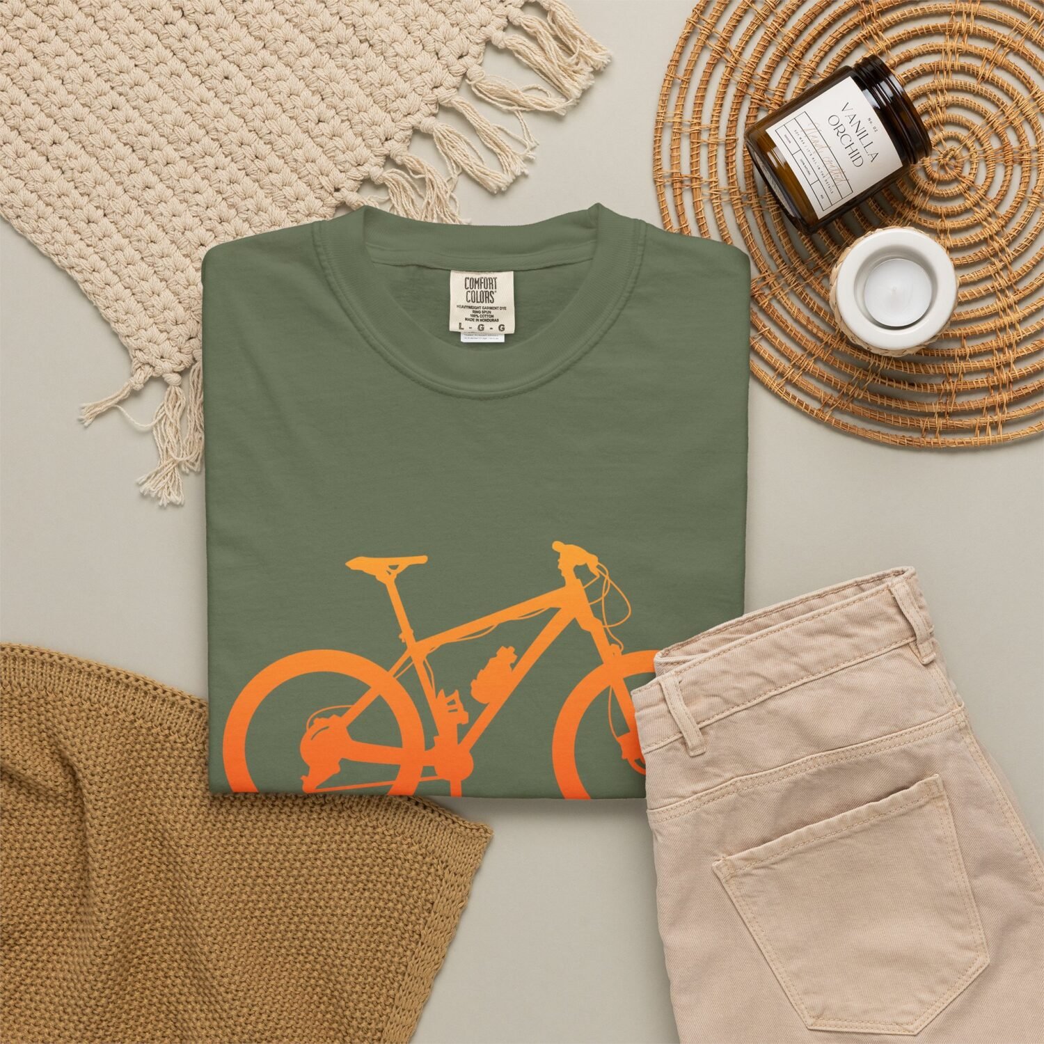 Mountain Bike Silhouette T-Shirt — Orange MTB Graphic Tee for Cyclists - Image 35