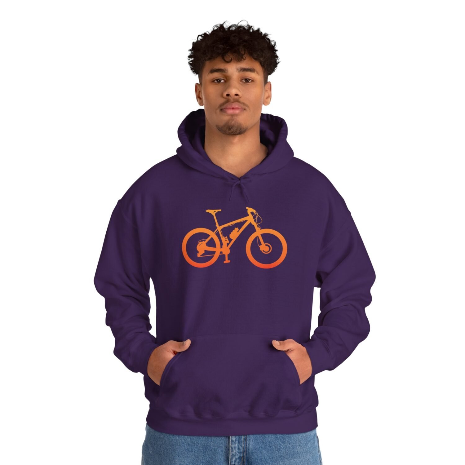 Mountain Bike Hoodie — Orange Gradient Bike Graphic for Cyclists & Outdoor Enthusiasts - Image 57