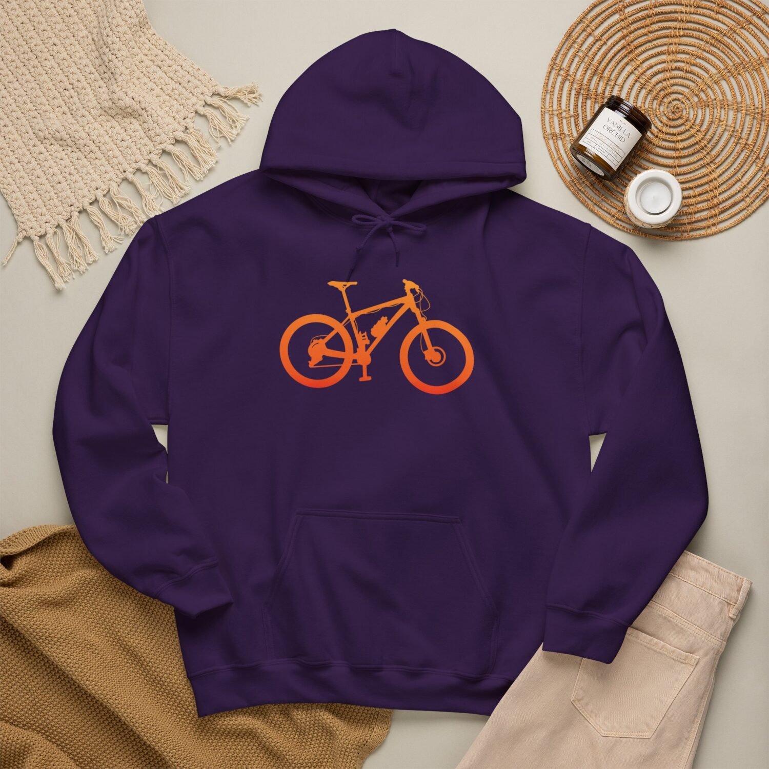 Mountain Bike Hoodie — Orange Gradient Bike Graphic for Cyclists & Outdoor Enthusiasts - Image 56