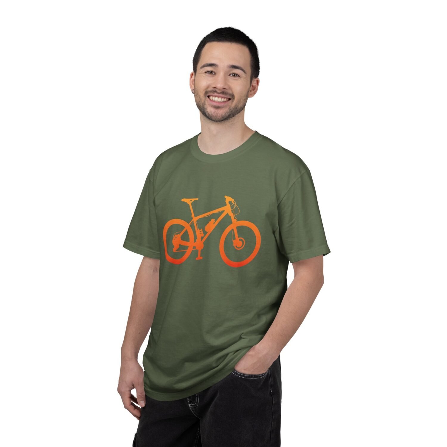 Mountain Bike Silhouette T-Shirt — Orange MTB Graphic Tee for Cyclists - Image 33