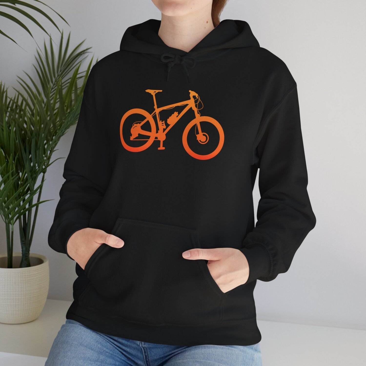 Mountain Bike Hoodie — Orange Gradient Bike Graphic for Cyclists & Outdoor Enthusiasts - Image 4