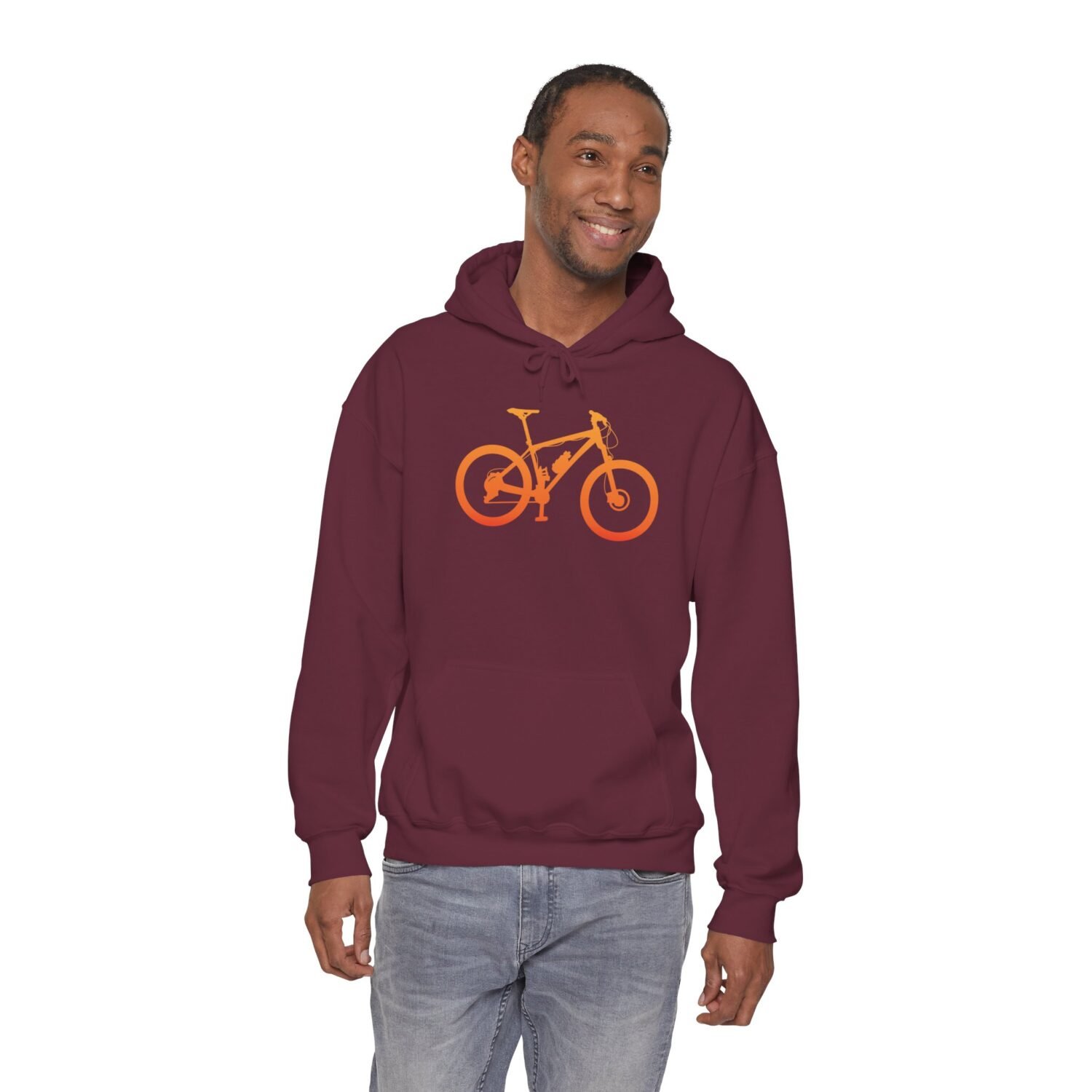 Mountain Bike Hoodie — Orange Gradient Bike Graphic for Cyclists & Outdoor Enthusiasts - Image 12