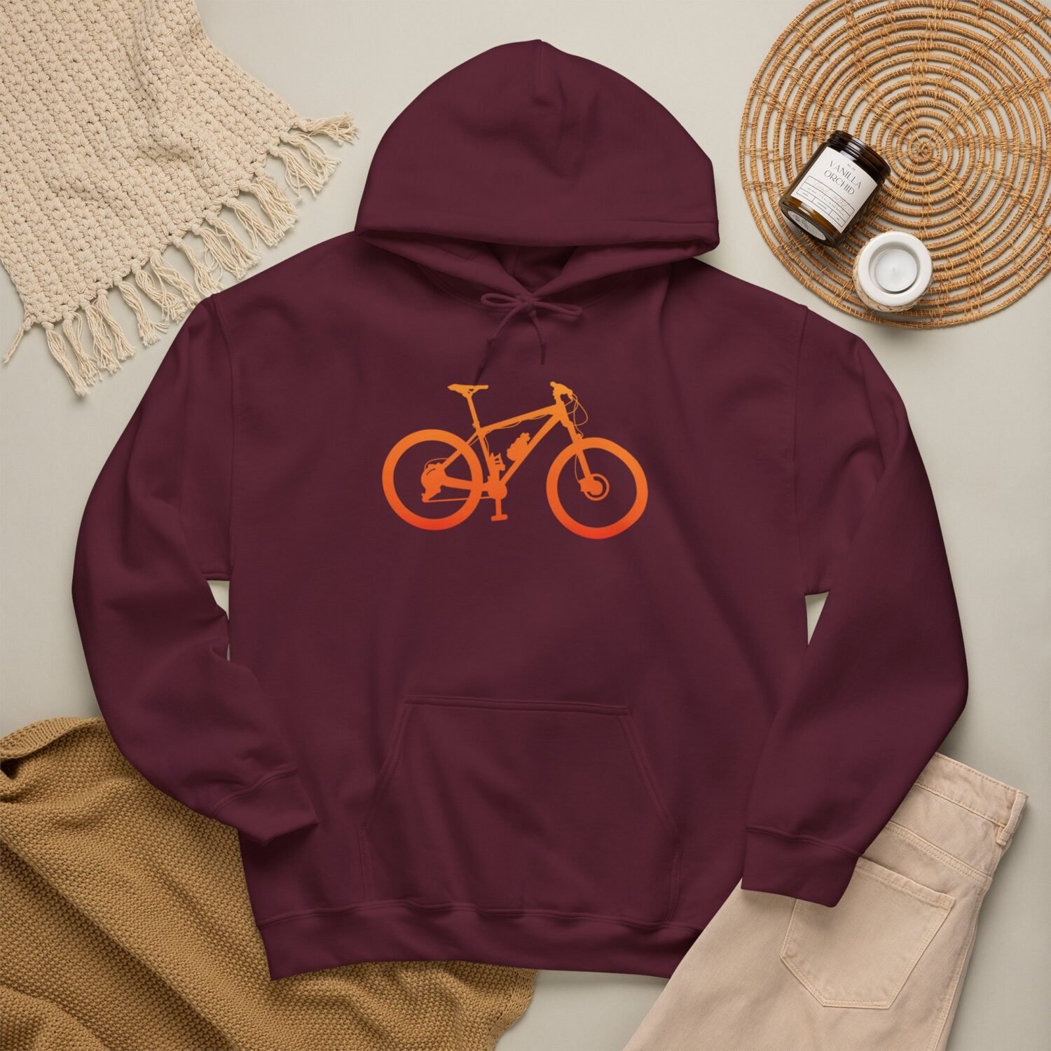 Mountain Bike Hoodie — Orange Gradient Bike Graphic for Cyclists & Outdoor Enthusiasts - Image 8