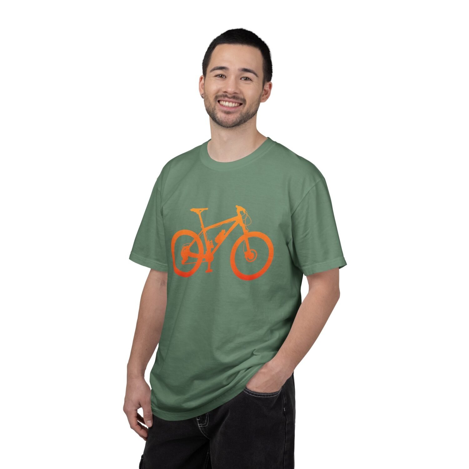 Mountain Bike Silhouette T-Shirt — Orange MTB Graphic Tee for Cyclists - Image 39