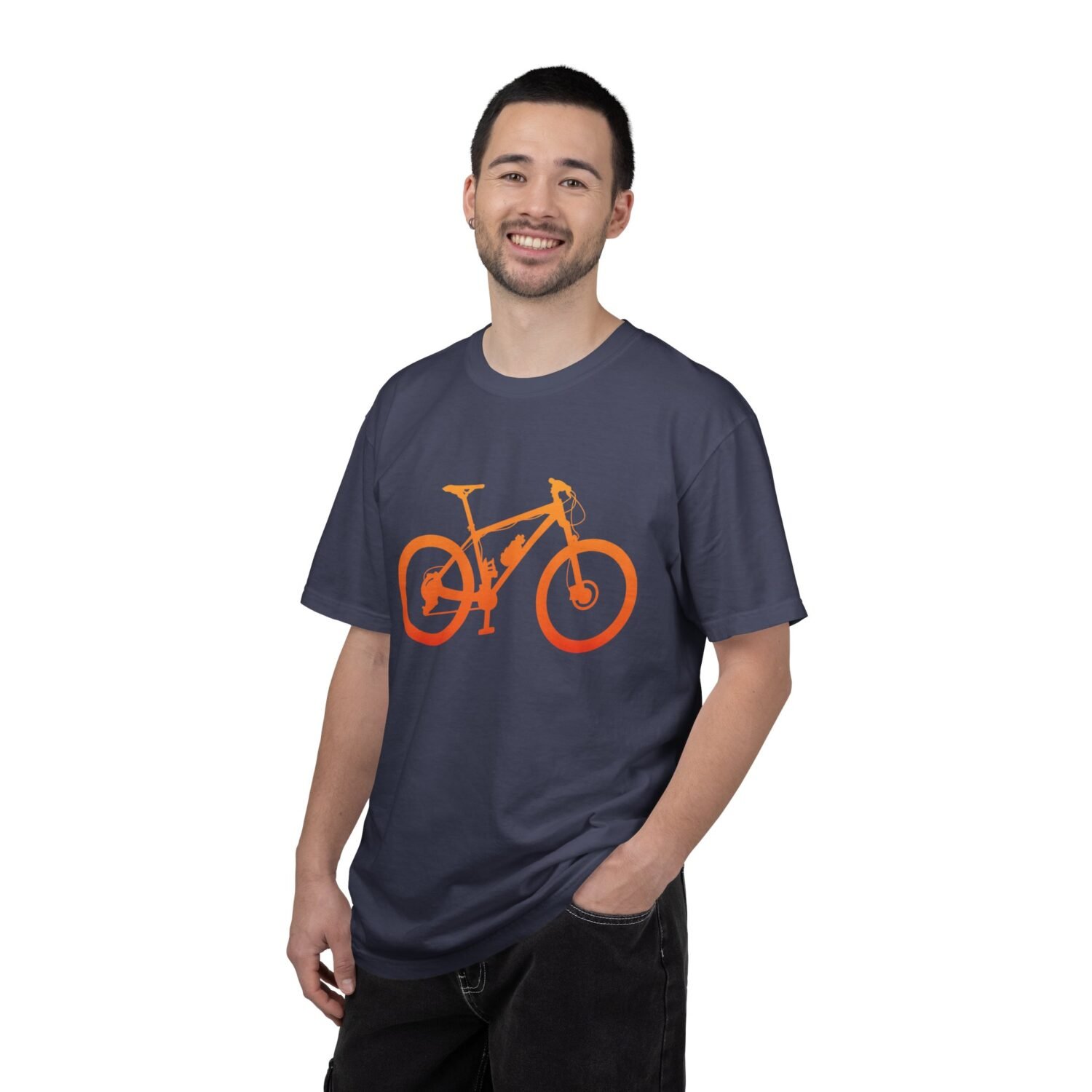 Mountain Bike Silhouette T-Shirt — Orange MTB Graphic Tee for Cyclists - Image 63