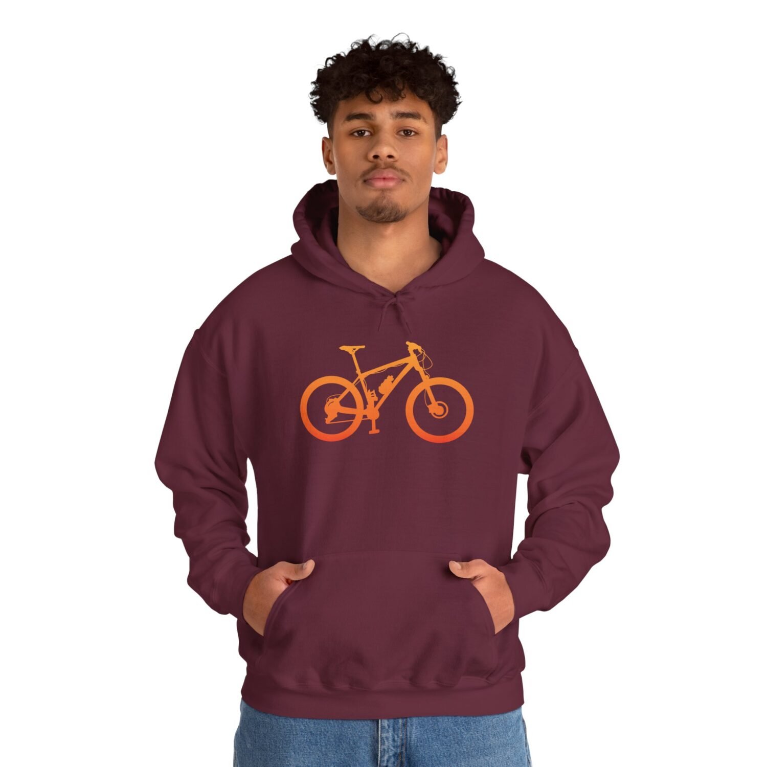 Mountain Bike Hoodie — Orange Gradient Bike Graphic for Cyclists & Outdoor Enthusiasts - Image 9