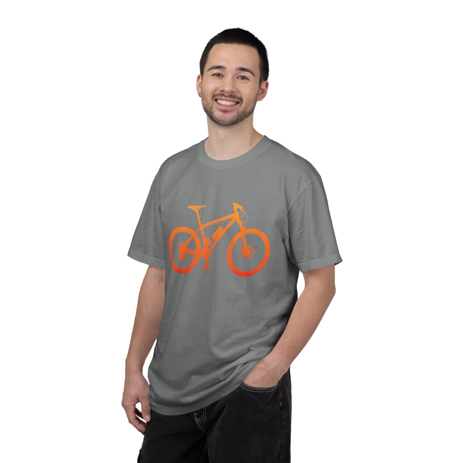 Mountain Bike Silhouette T-Shirt — Orange MTB Graphic Tee for Cyclists - Image 27