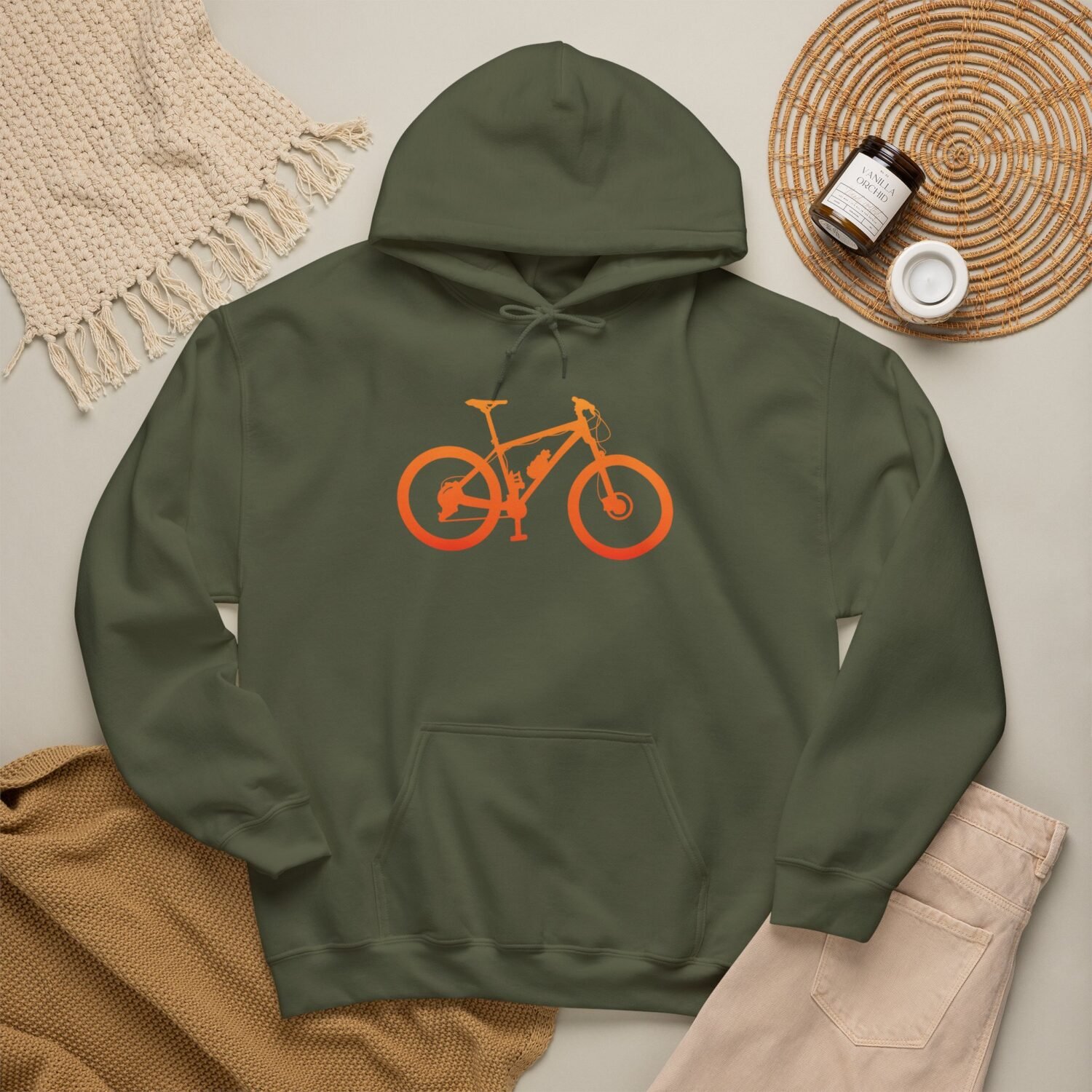 Mountain Bike Hoodie — Orange Gradient Bike Graphic for Cyclists & Outdoor Enthusiasts - Image 14