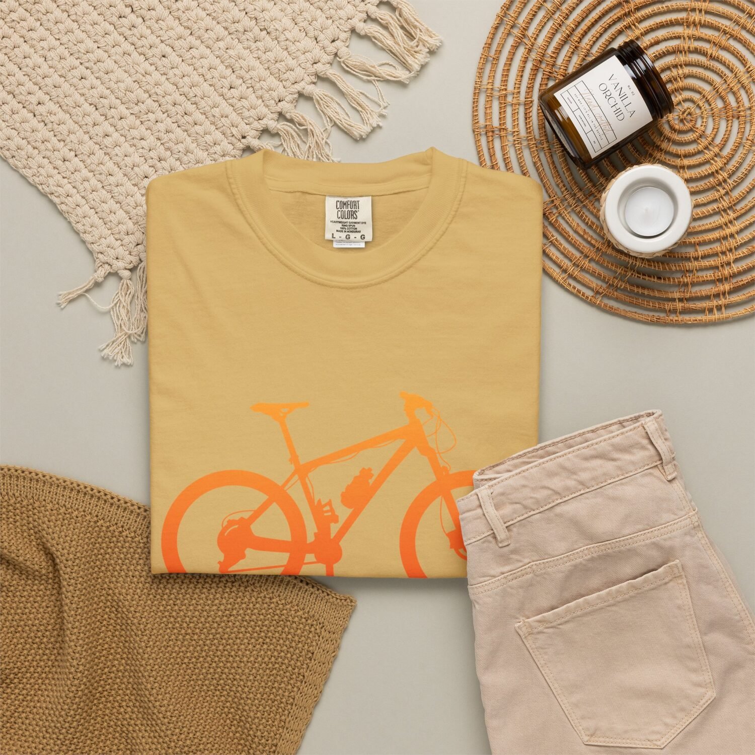 Mountain Bike Silhouette T-Shirt — Orange MTB Graphic Tee for Cyclists - Image 11