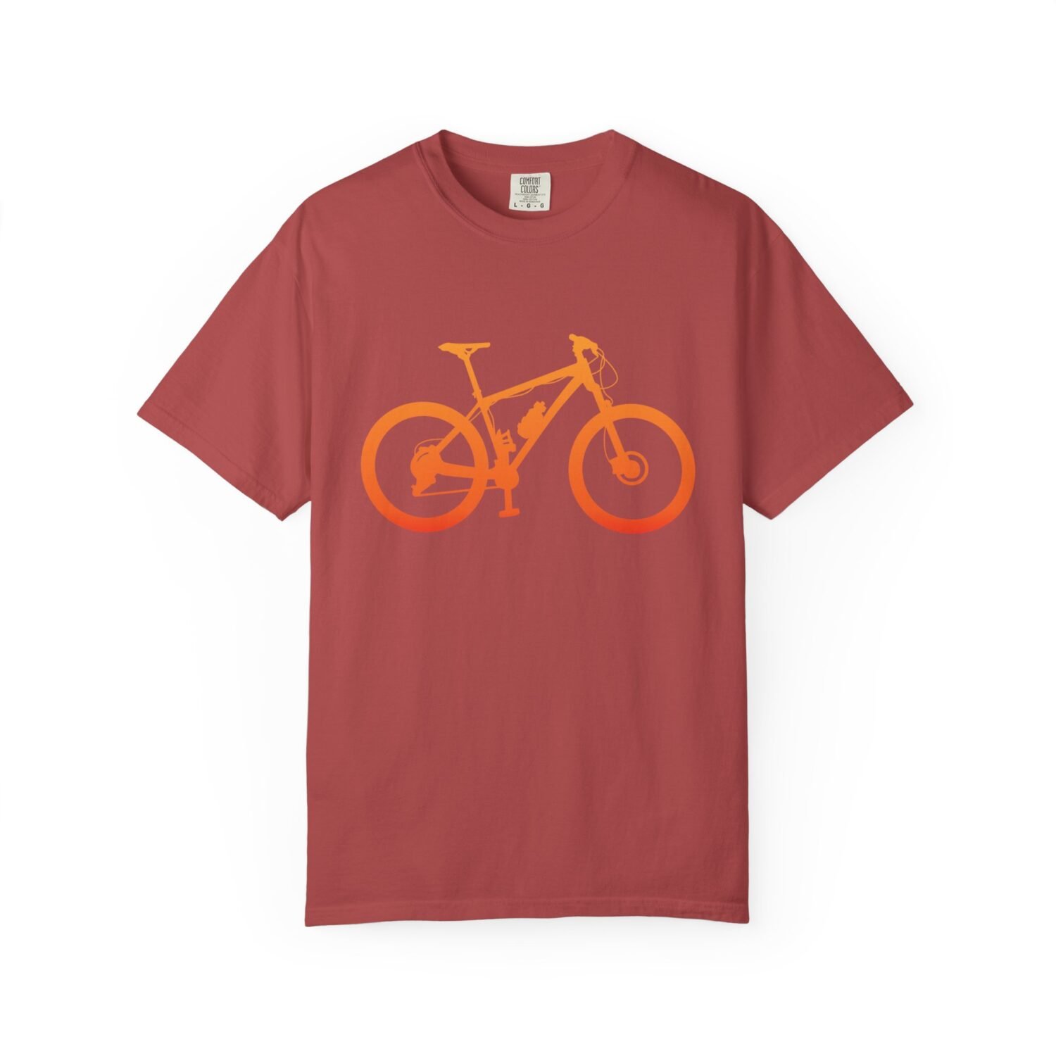 Mountain Bike Silhouette T-Shirt — Orange MTB Graphic Tee for Cyclists - Image 85