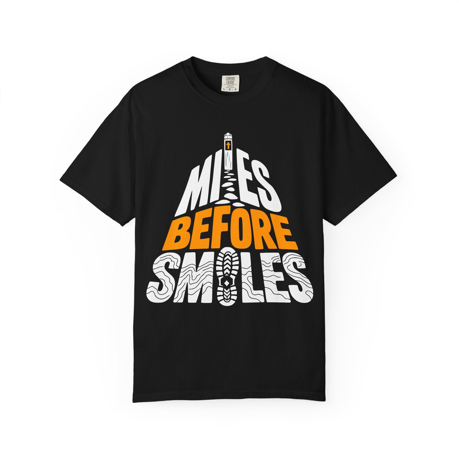 Miles Before Smiles Funny Hiking Design T-Shirt