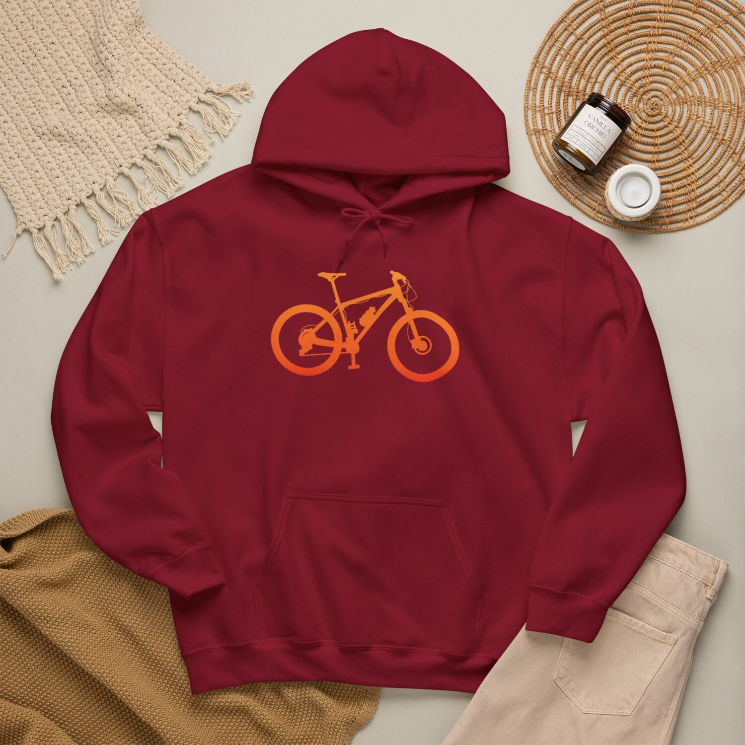 Mountain Bike Hoodie — Orange Gradient Bike Graphic for Cyclists & Outdoor Enthusiasts - Image 68