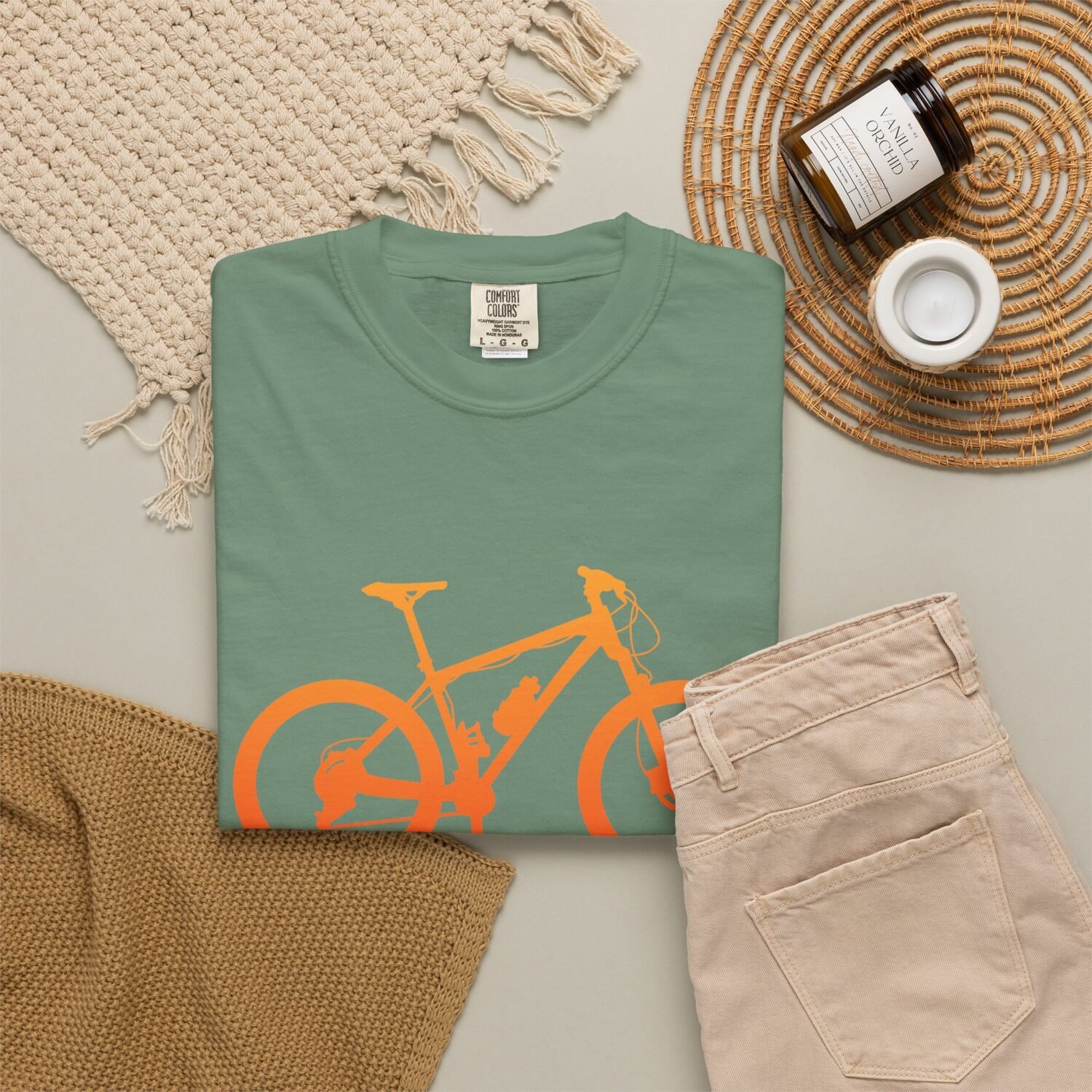 Mountain Bike Silhouette T-Shirt — Orange MTB Graphic Tee for Cyclists - Image 41
