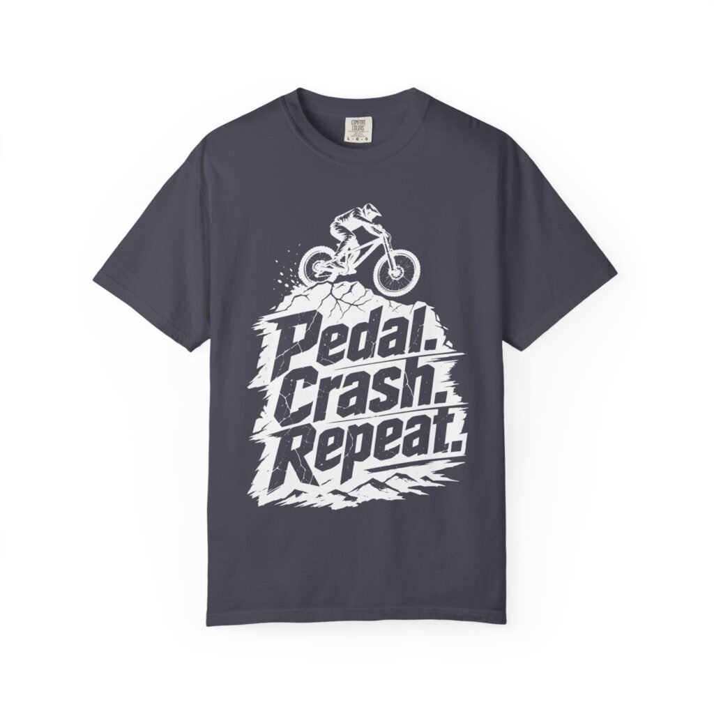 Pedal Crash Repeat Funny Mountain Biking MTB T-Shirt