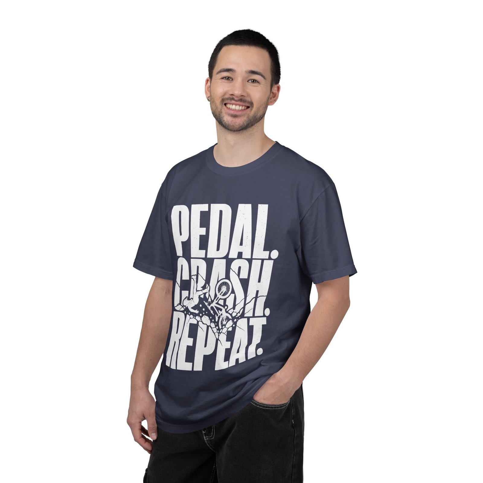 Pedal Crash Repeat Funny Mountain Bike T-Shirt - Image 9