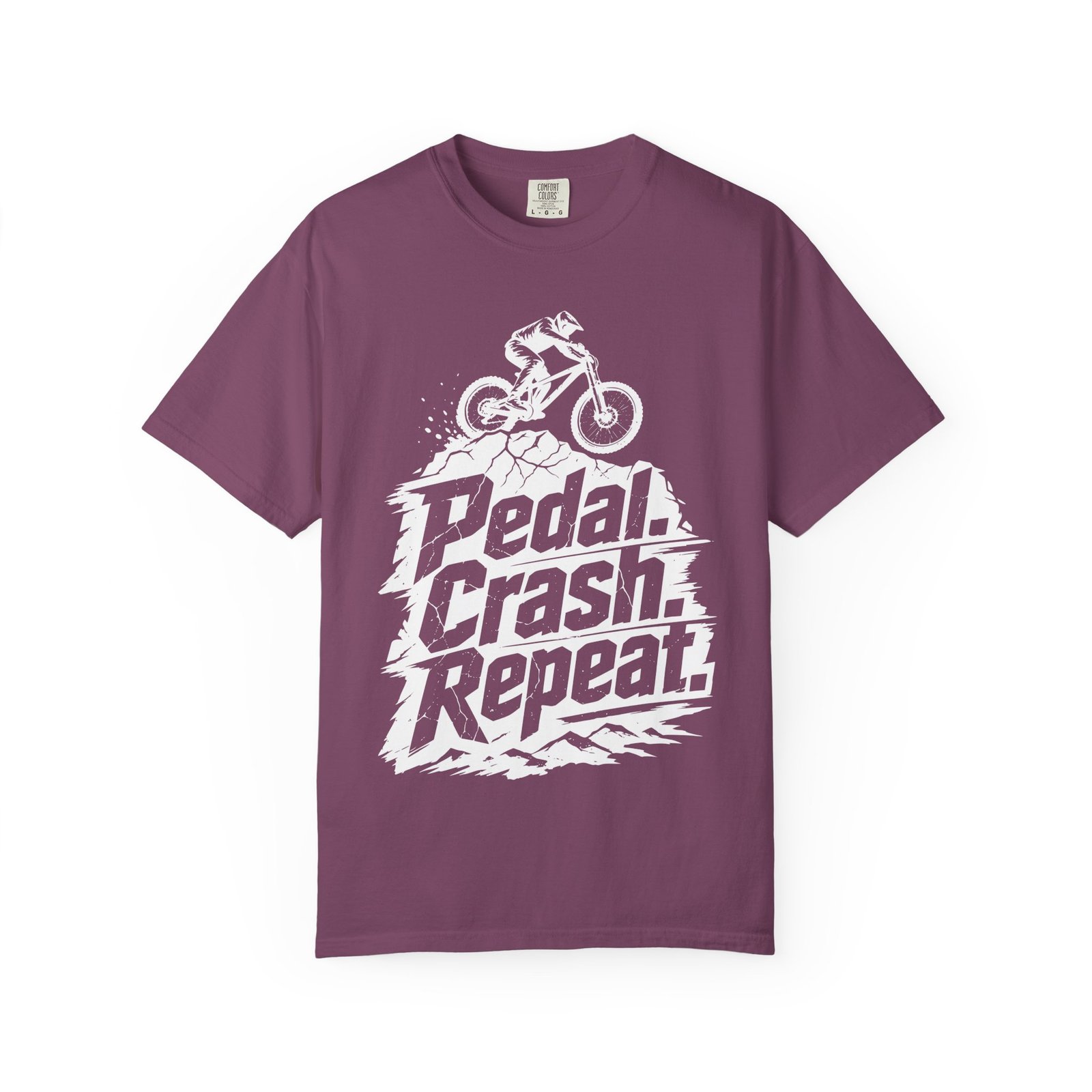 Pedal Crash Repeat Funny Mountain Biking MTB T-Shirt - Image 6