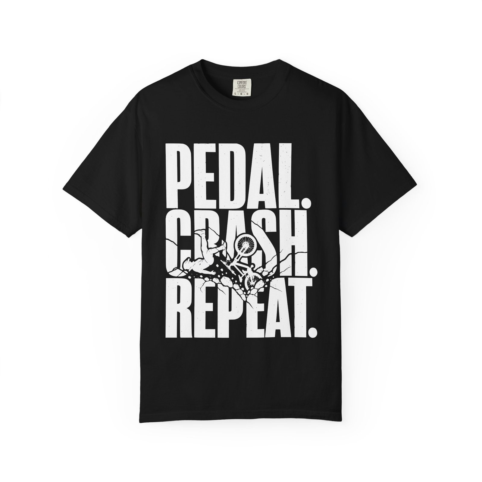 Pedal Crash Repeat Funny Mountain Bike T-Shirt