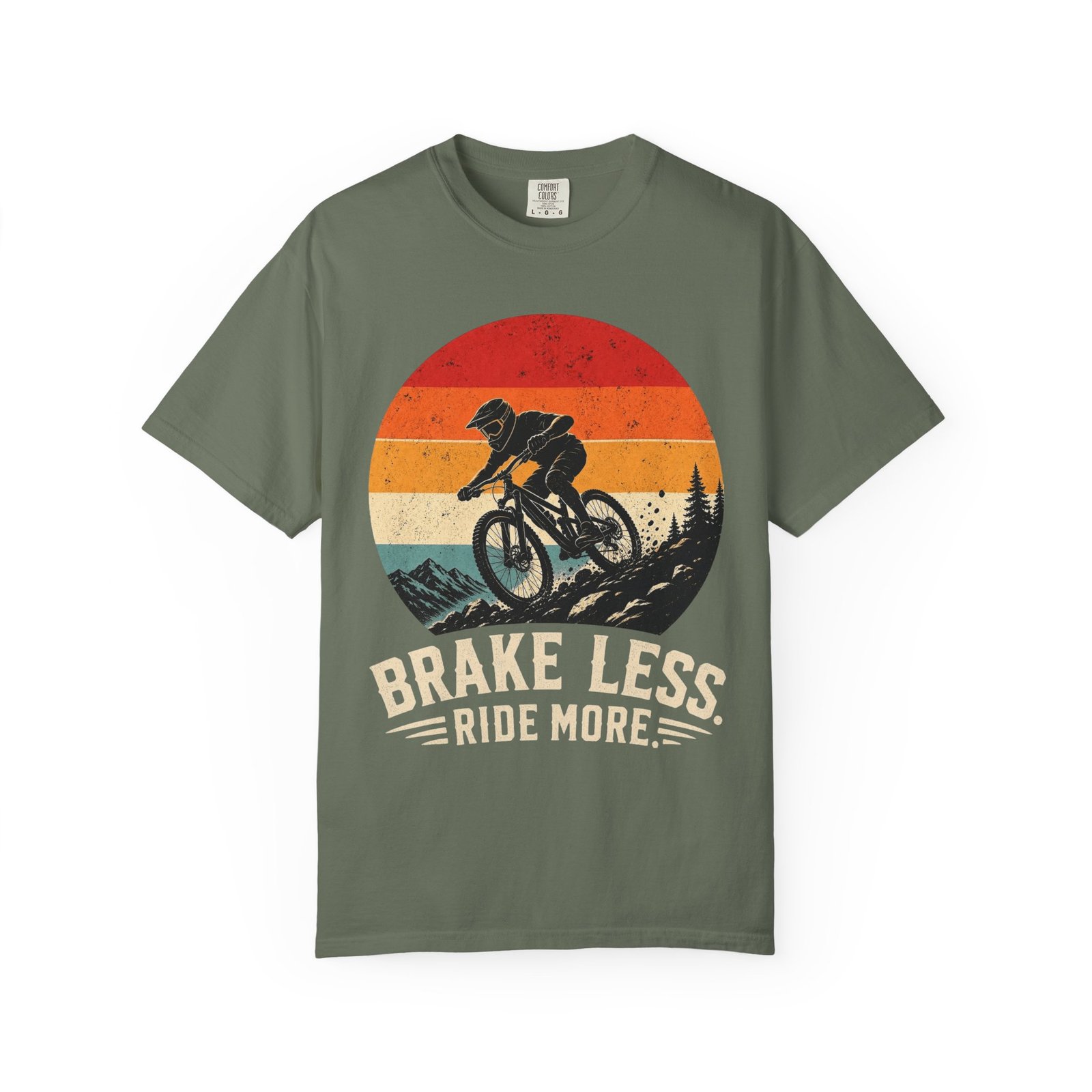 Brake Less Ride More Mountain Bike T-Shirt - Image 3