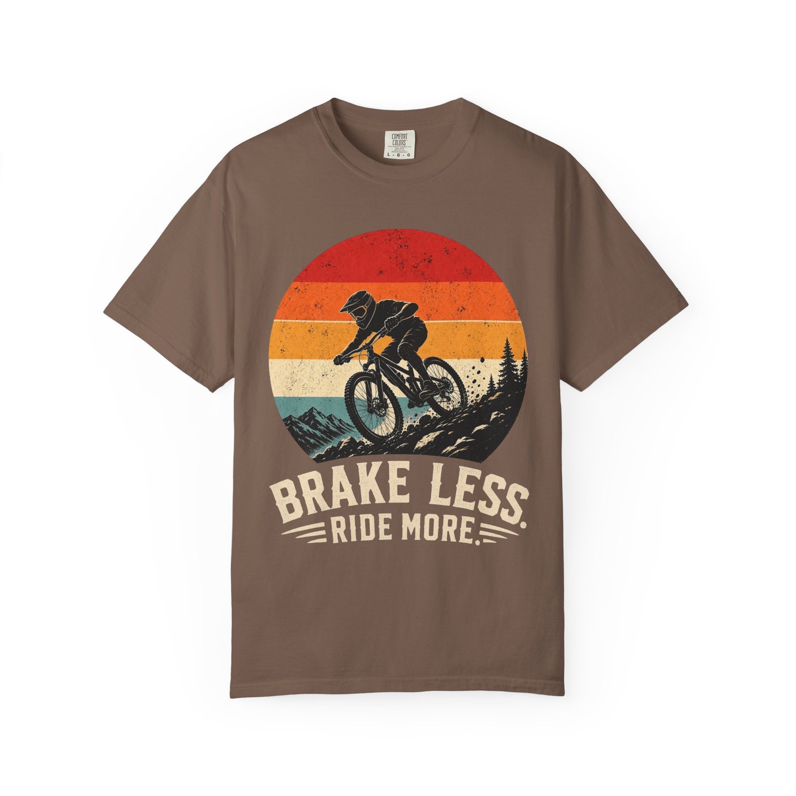 Brake Less Ride More Mountain Bike T-Shirt - Image 4