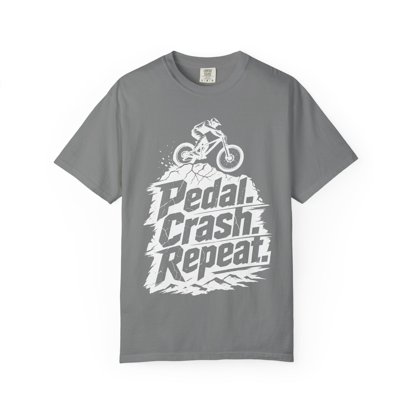Pedal Crash Repeat Funny Mountain Biking MTB T-Shirt - Image 5