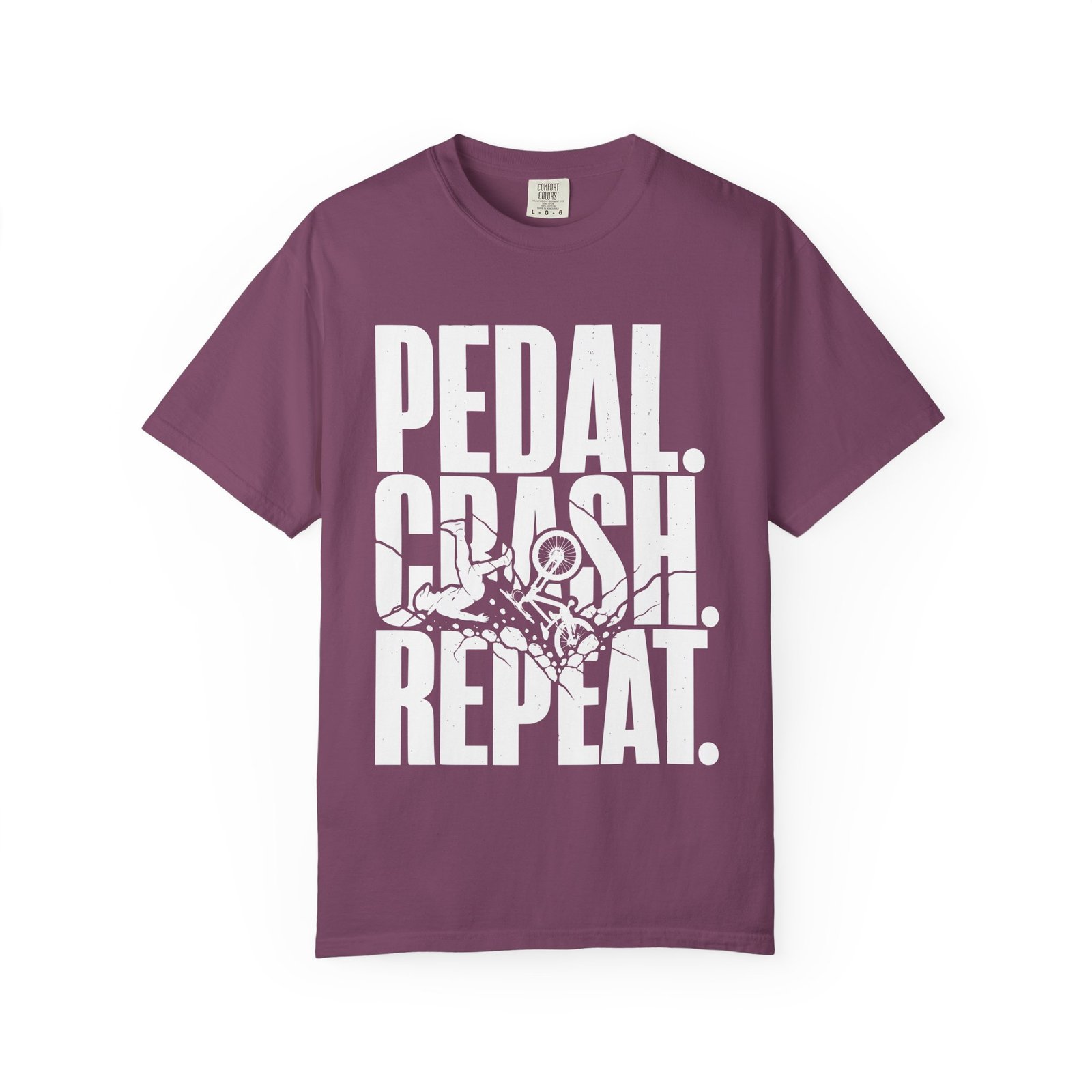 Pedal Crash Repeat Funny Mountain Bike T-Shirt - Image 6