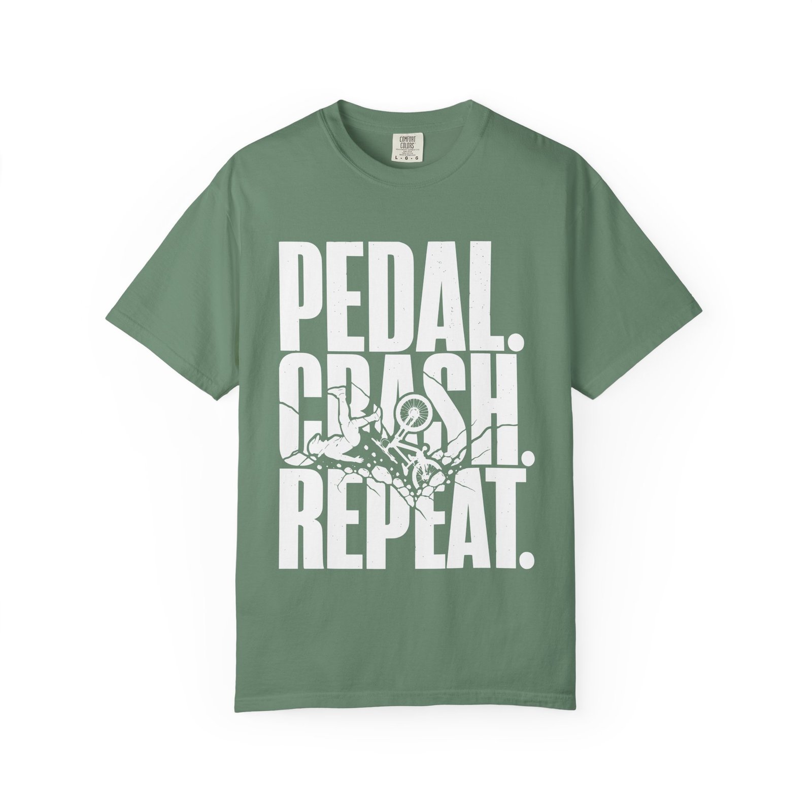 Pedal Crash Repeat Funny Mountain Bike T-Shirt - Image 8