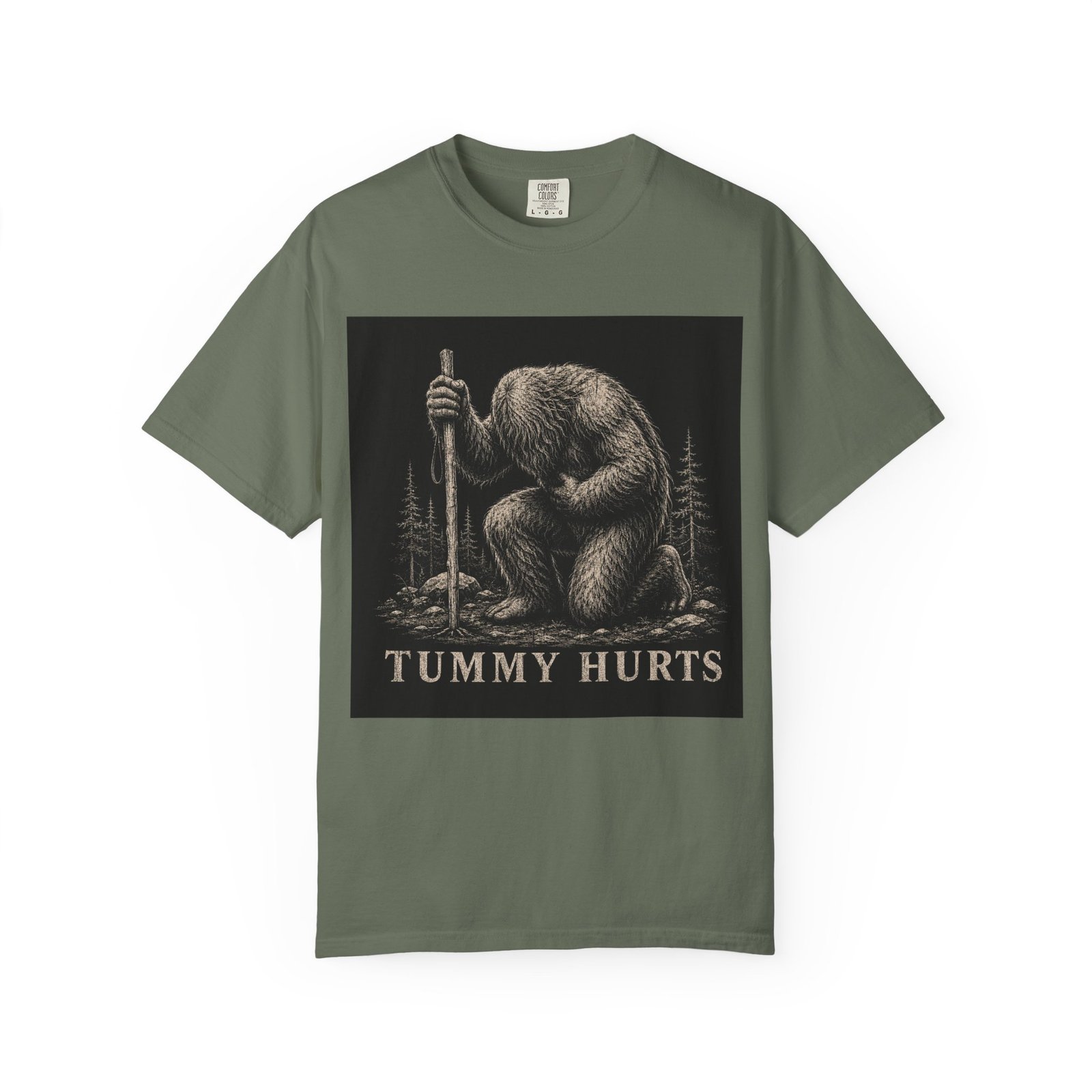 Funny Retro Cryptid Hiking Bigfoot T-Shirt